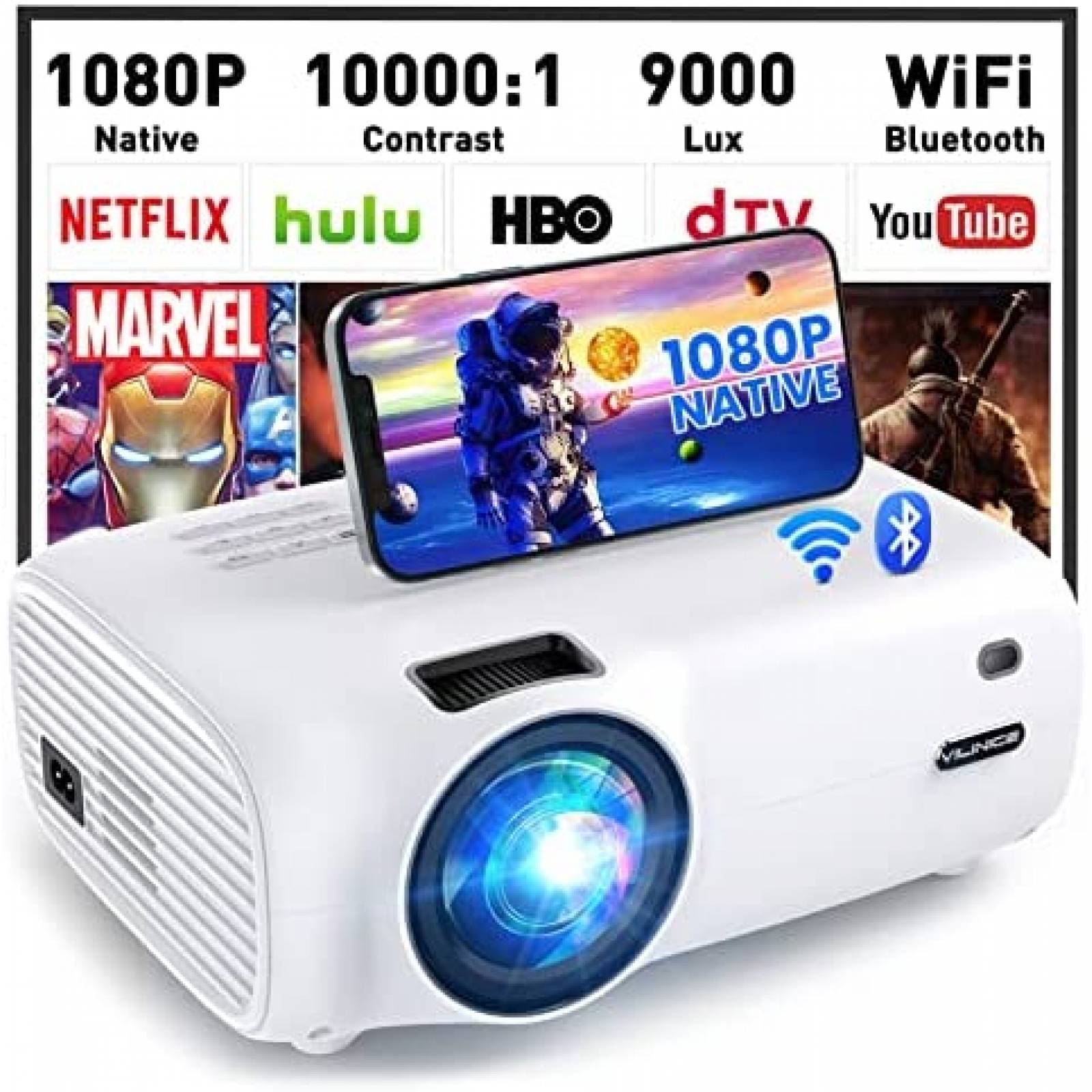 Proyector De Video VILINICE Portable 1080P HDMI USB -Blanco