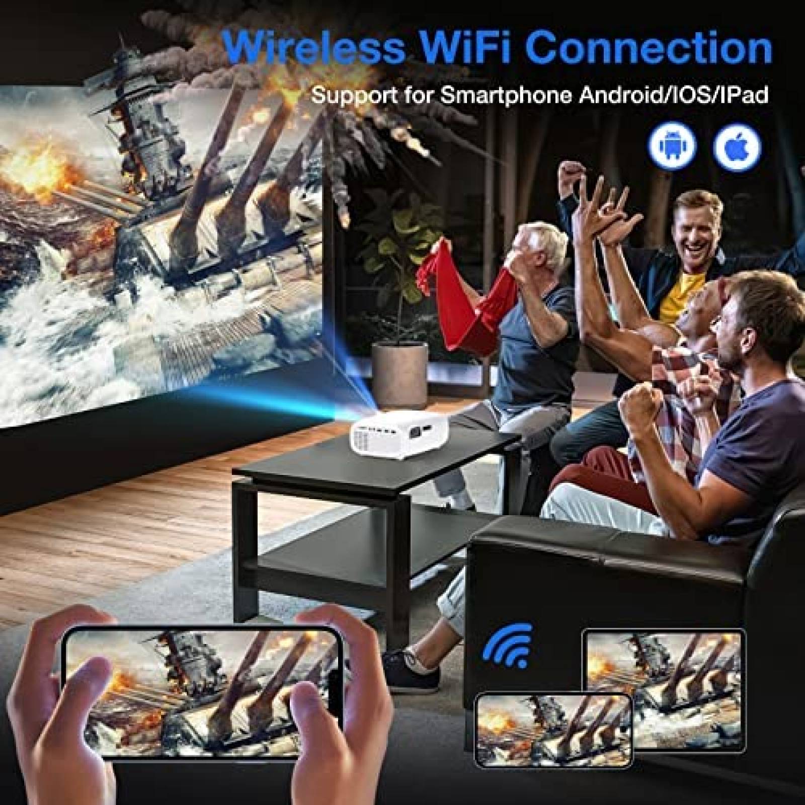 Proyector De Video VILINICE Portable 1080P HDMI USB -Blanco