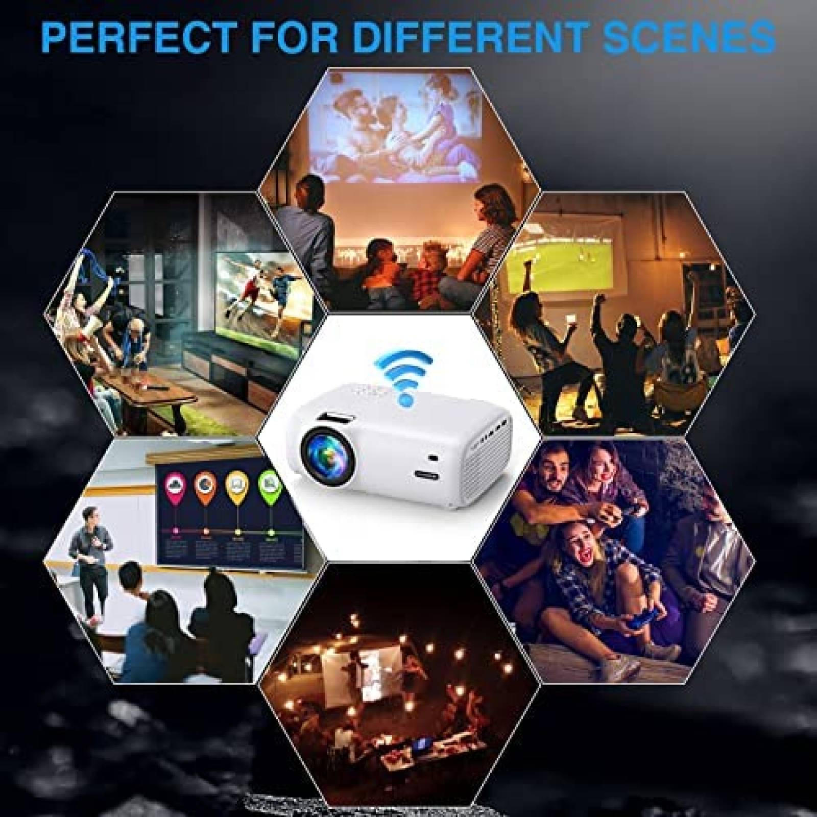 Proyector De Video VILINICE Portable 1080P HDMI USB -Blanco