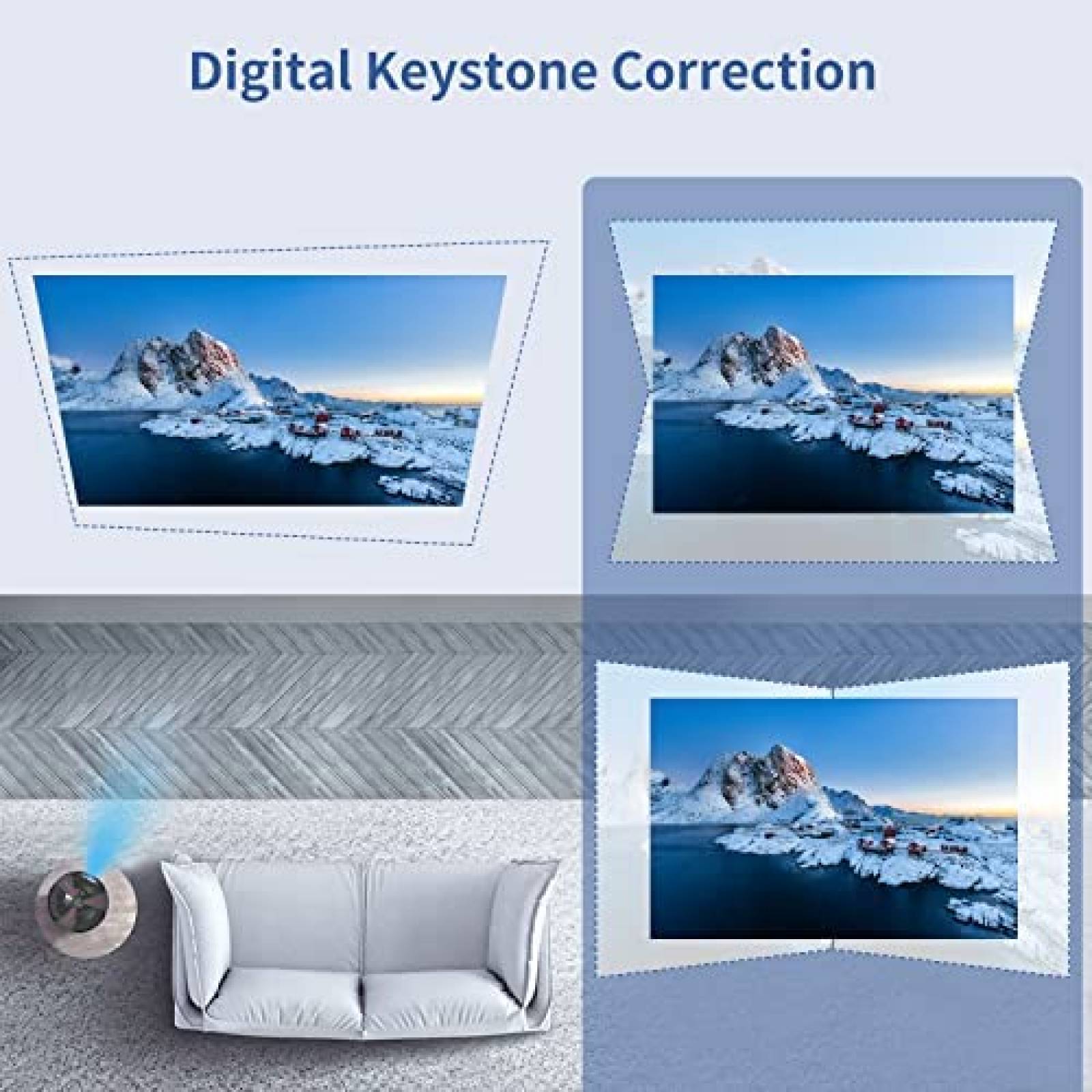 Proyector ZCGIOBN 6000 Lumenes 1080p 4K WiFi -Negro