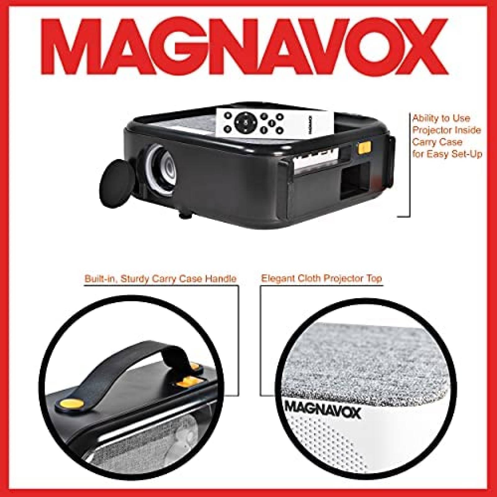 Proyector De Video MAGNAVOX Portable 1080P Bluetooth -Blanco
