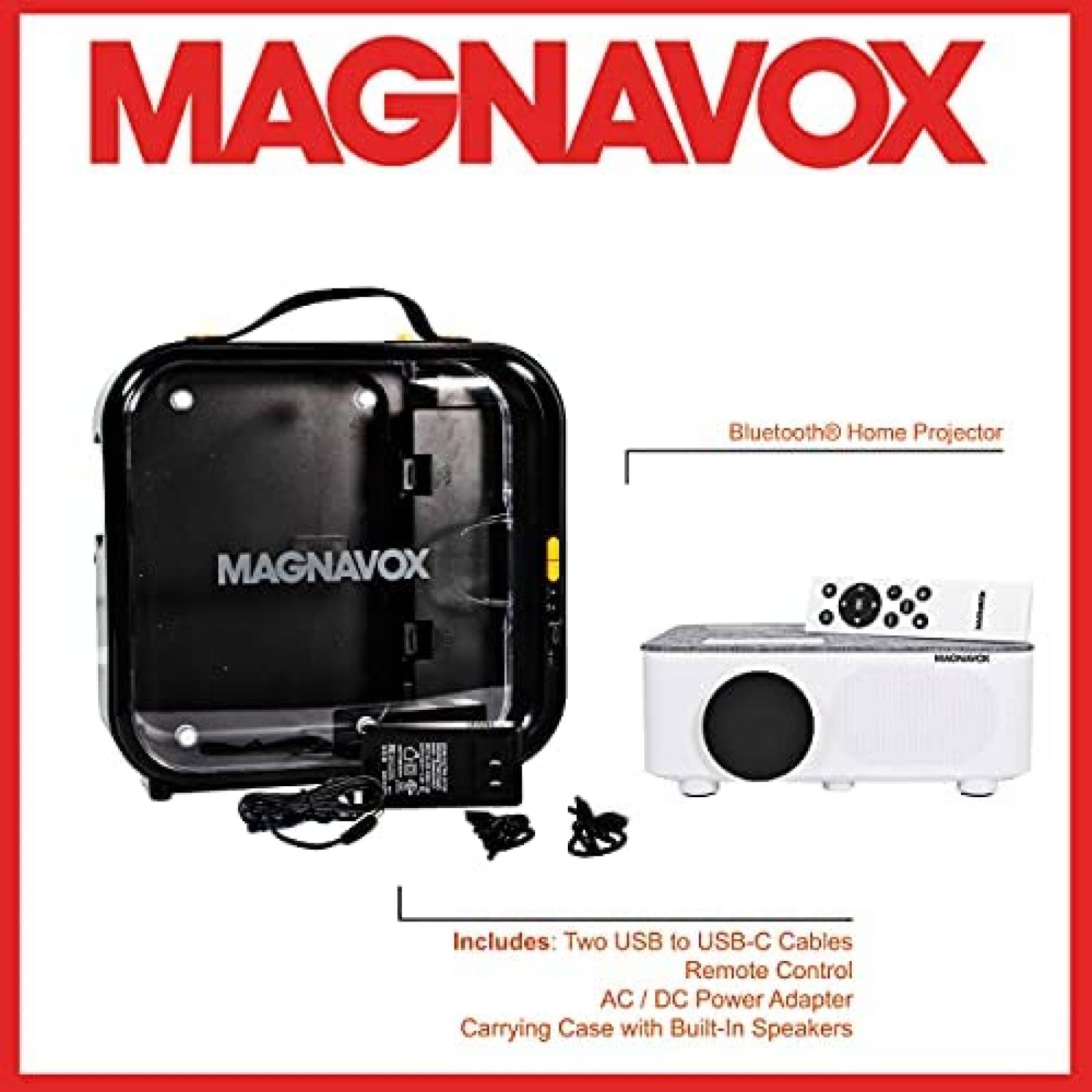 Proyector De Video MAGNAVOX Portable 1080P Bluetooth -Blanco