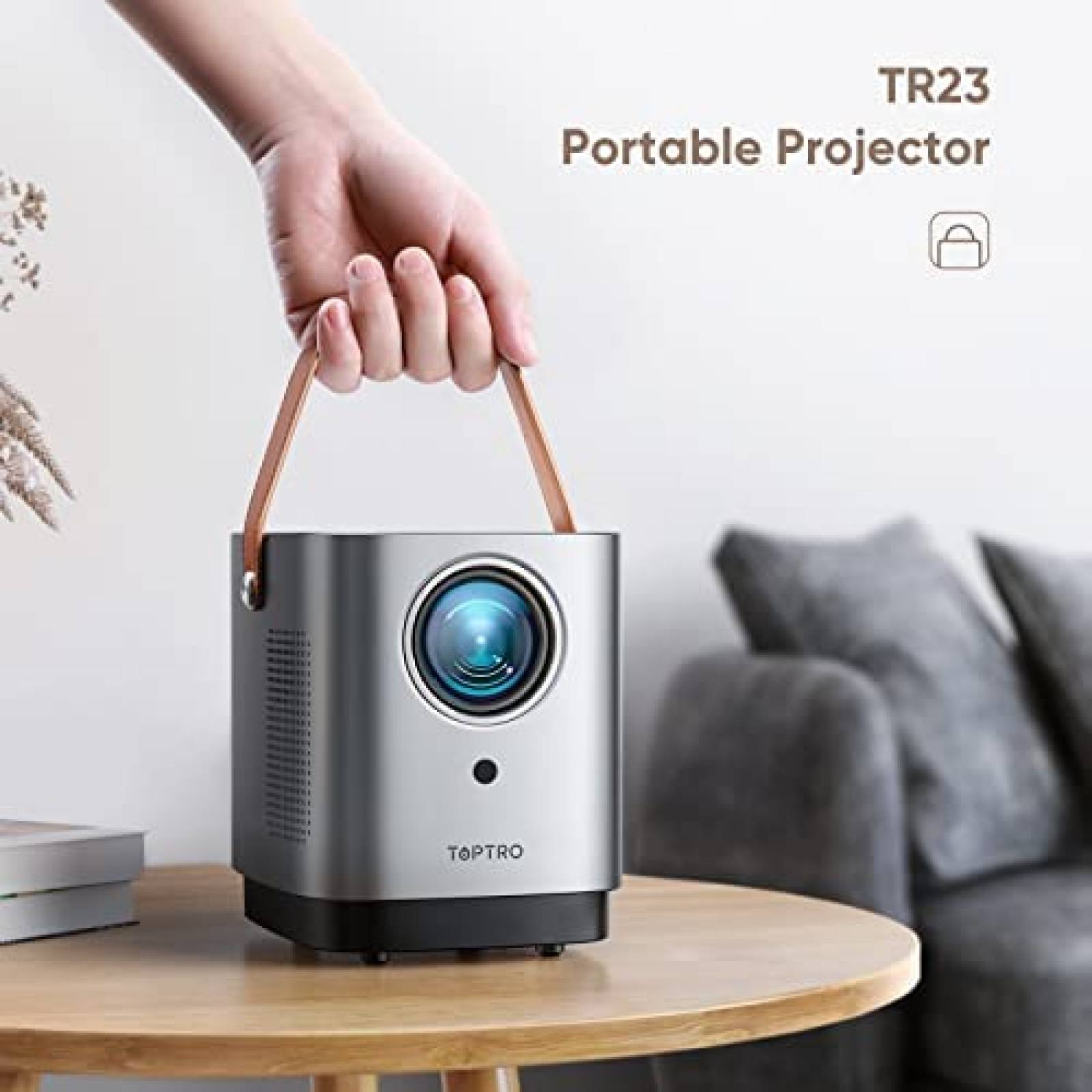 Mini Proyector TOPTRO TR23 9200 Lumenes 1080p WiFi -Gris