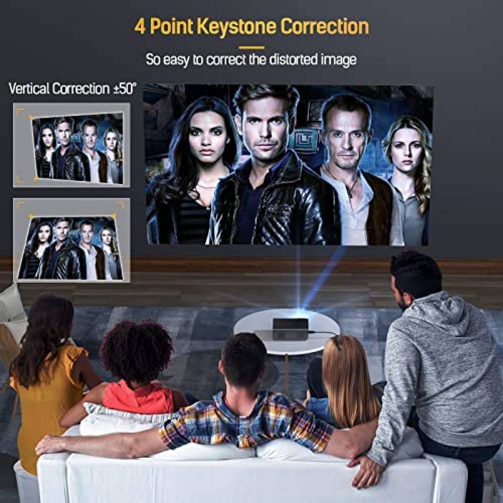 Proyector SMONET 9500 Lumenes 1080p 4K WiFi Bluetooth -Negro