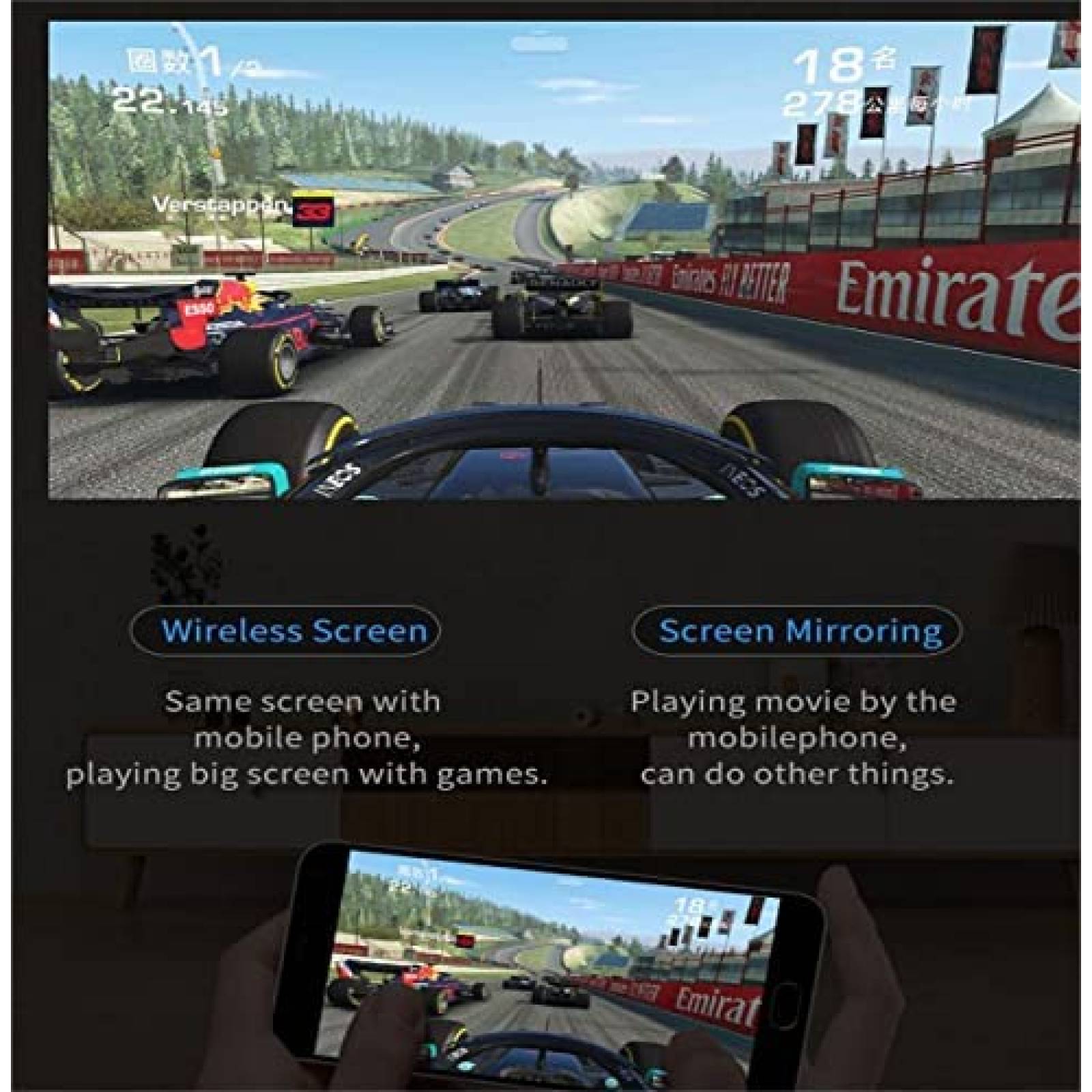 Mini Proyector EUG 4K WiFi FHD 1080p Inalambrico -Negro