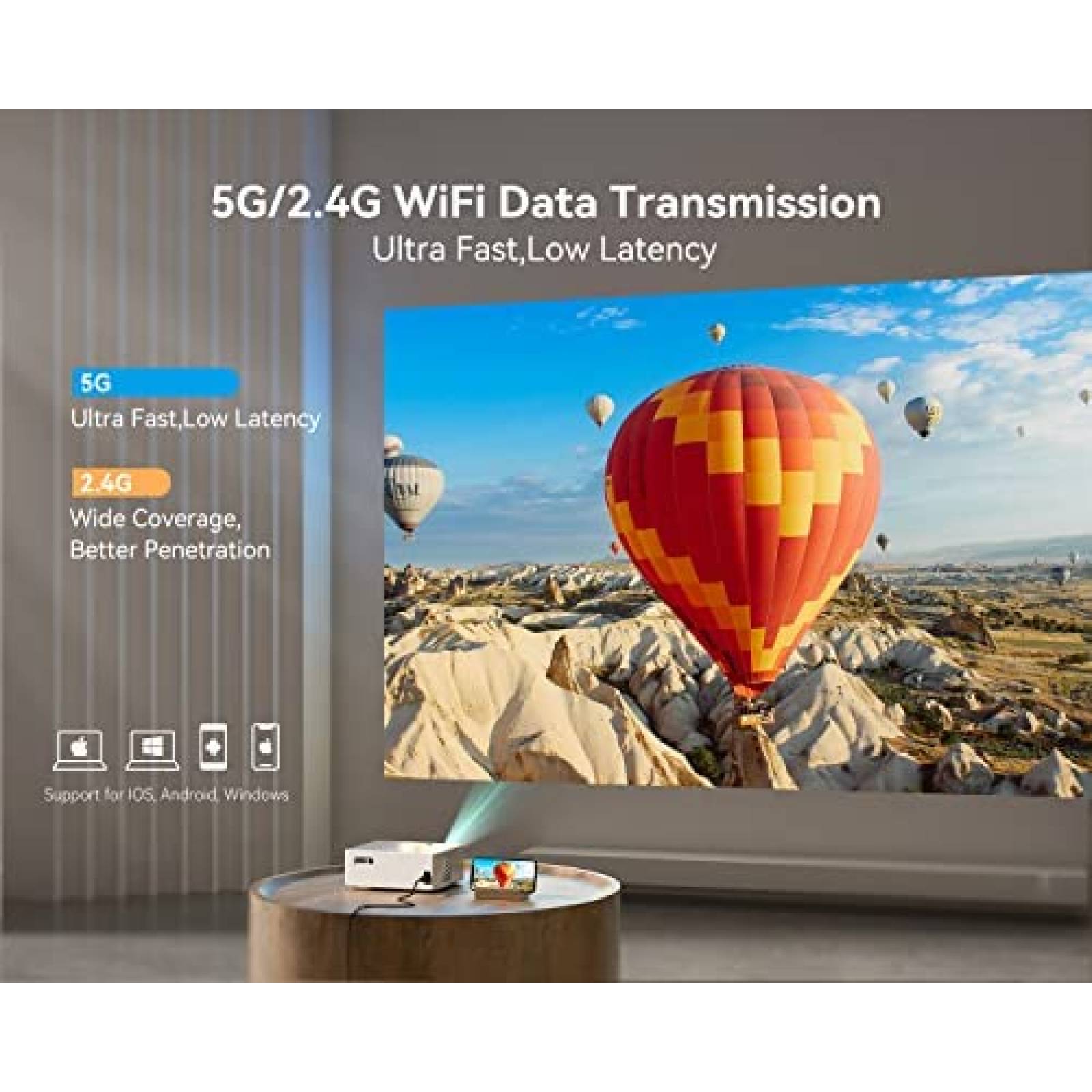 Proyector Emotn O1 400 ANSI Lumenes 1080p 4K 300'' -Blanco