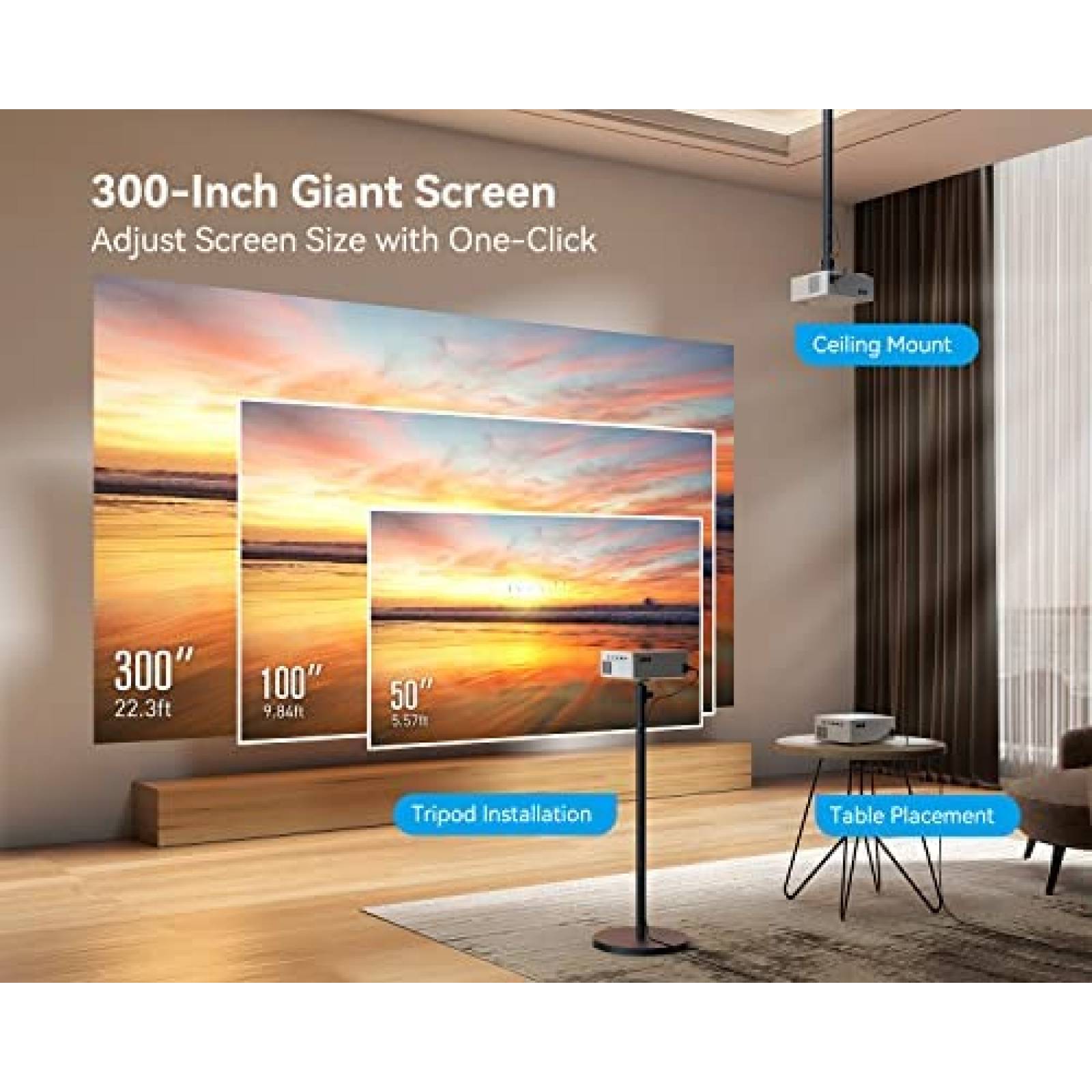 Proyector Emotn O1 400 ANSI Lumenes 1080p 4K 300'' -Blanco