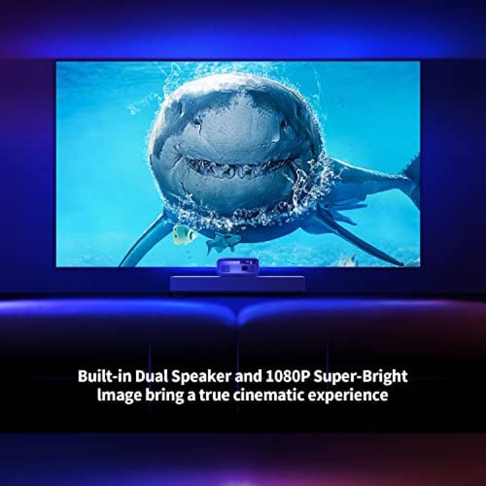 Proyector Hasatek 400 ANSI Lumenes 4K HD 1080p WiFi -Negro