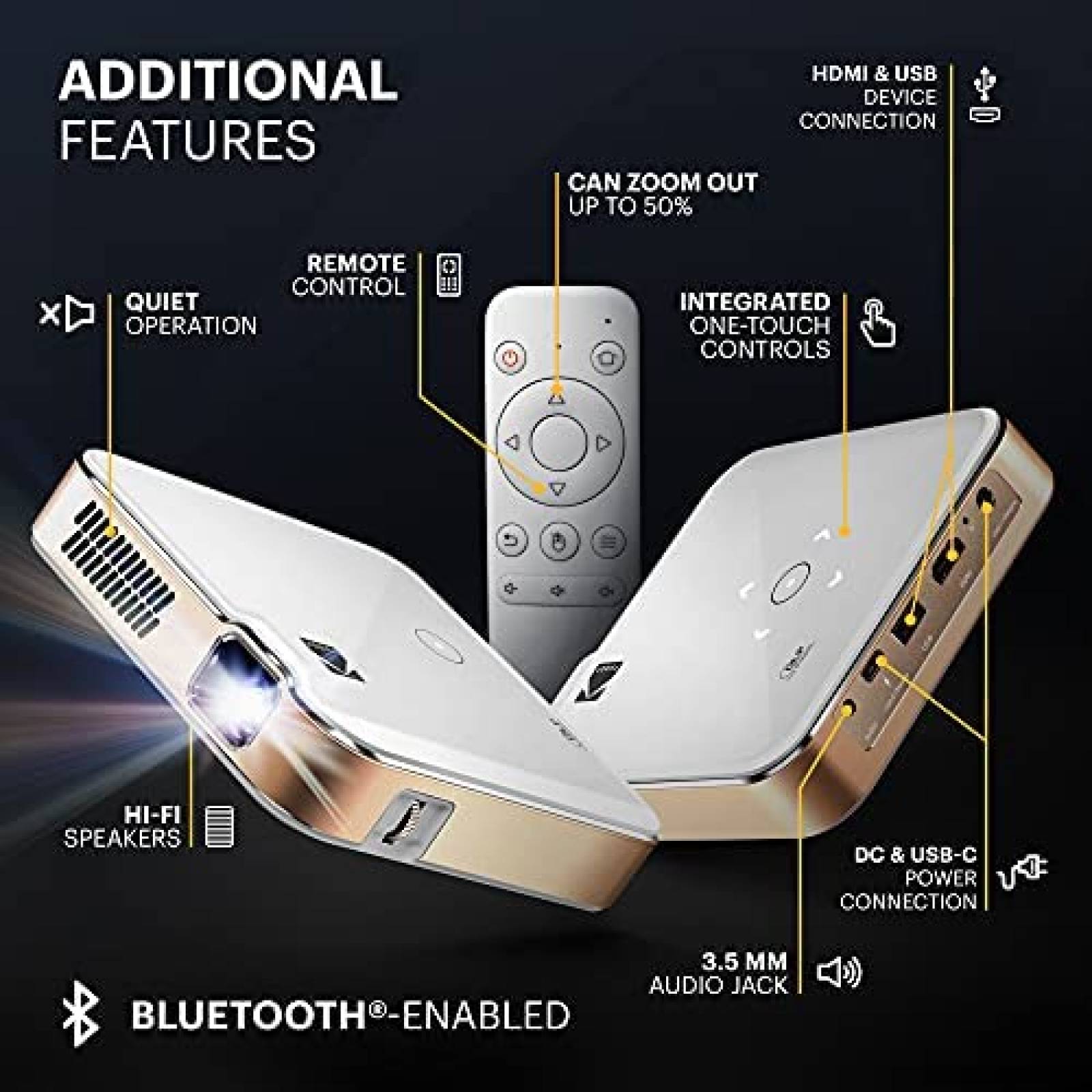 Proyector Portatil KODAK Luman 400 200 ANSI Lumenes -Blanco