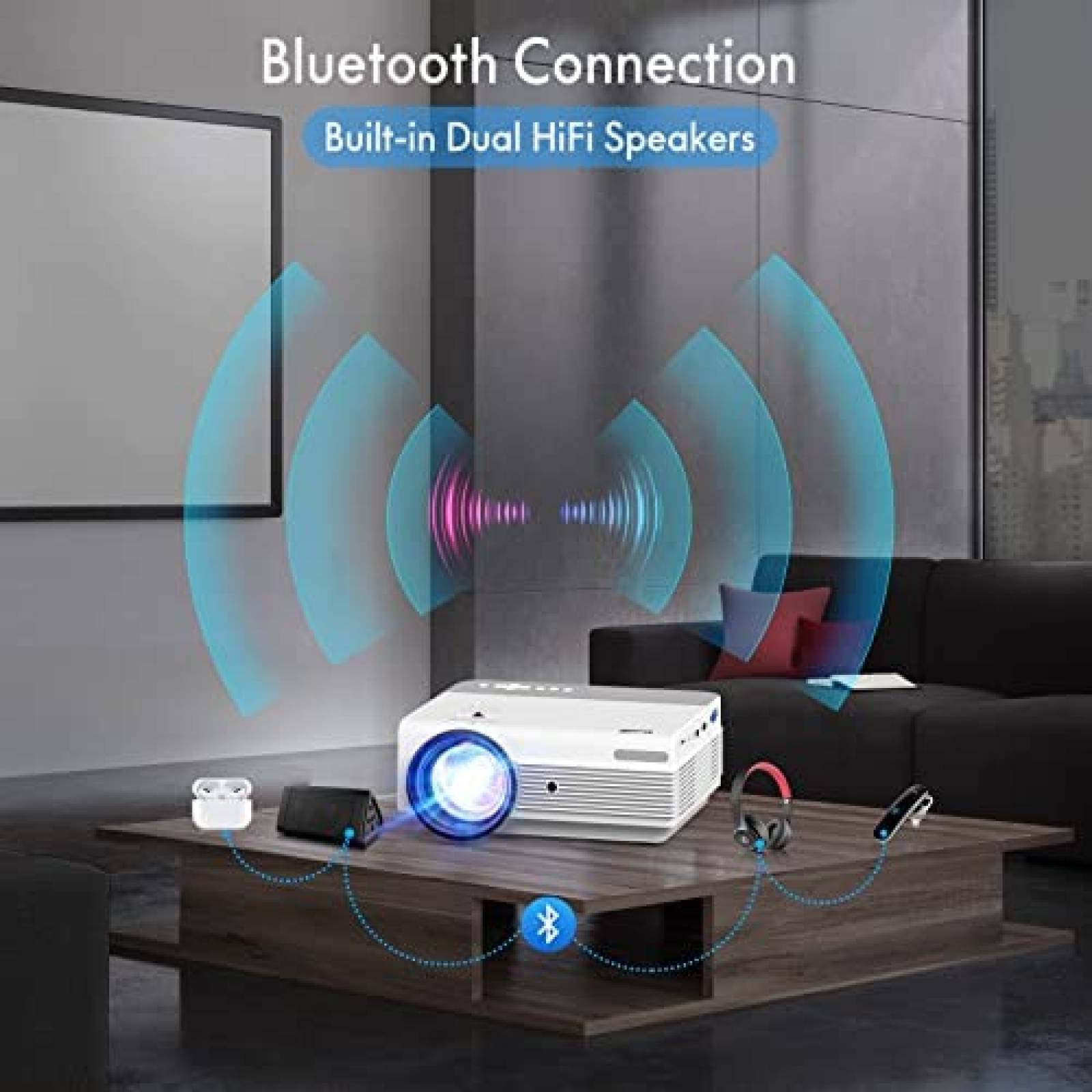 Proyector Bluetooth 9500 Lúmenes Nativo 1080p Con Pantalla
