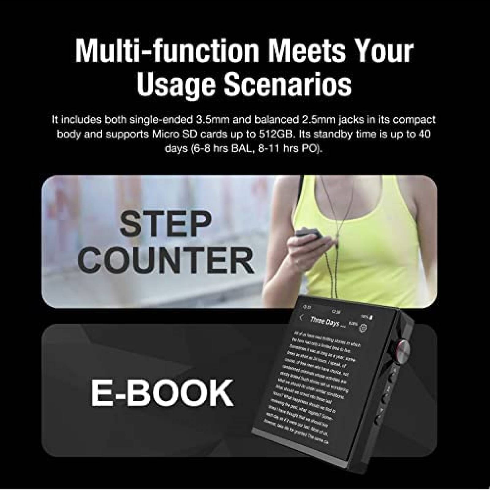 Reproductor Musica MQA Hidizs AP80 PRO-X Bluetooth 16GB Neg