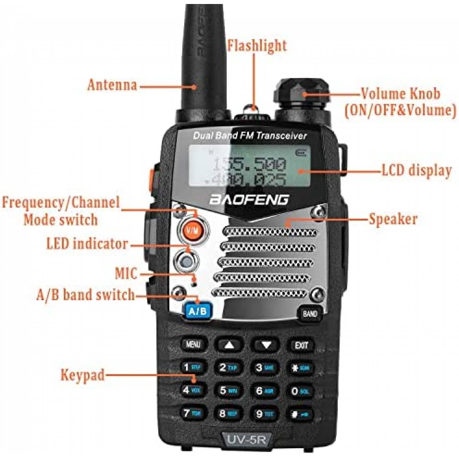 Radio BAOFENG UV-5R 2 Vias con Cable Programacion 4 Piezas