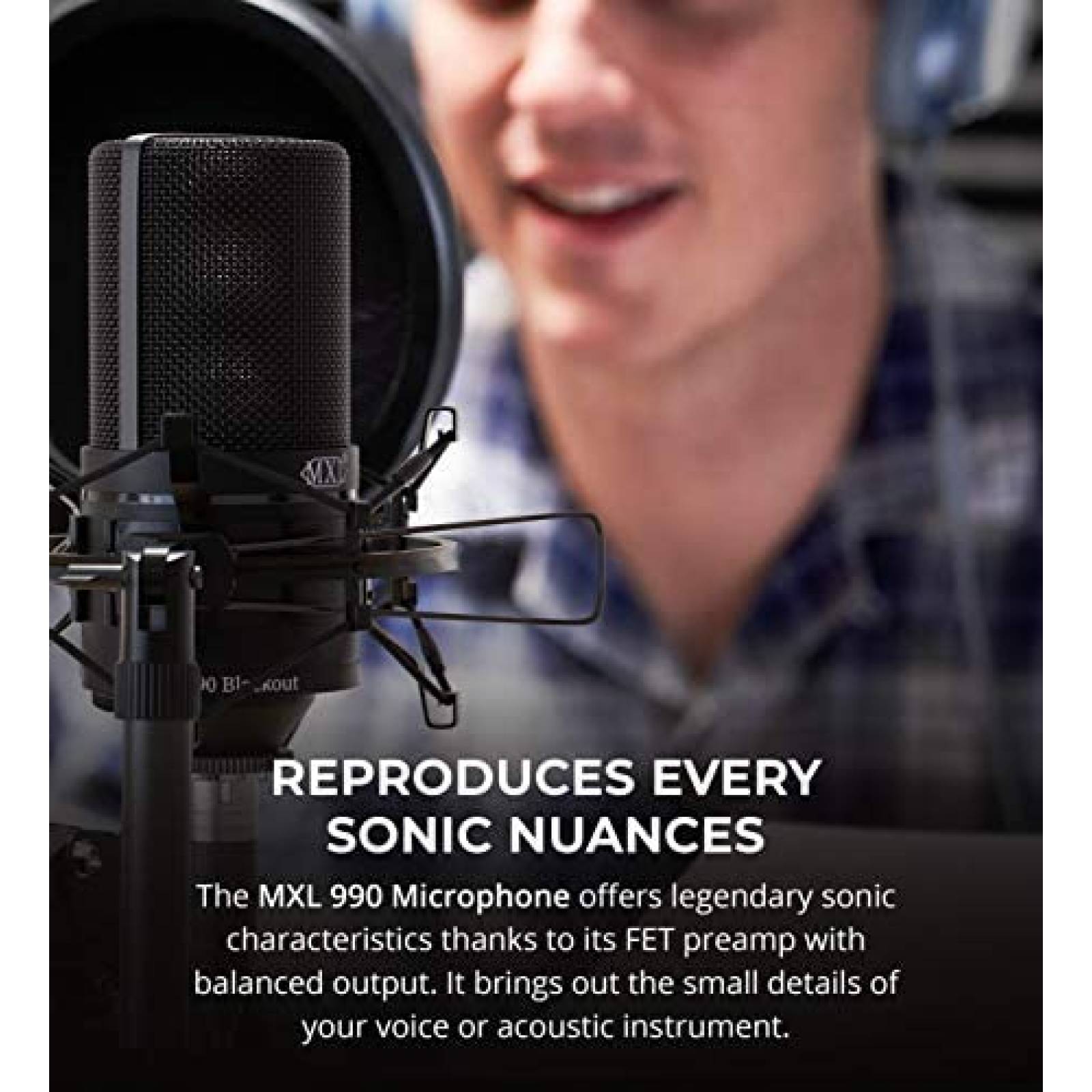Microfono Condensandor MXL 990 Blackout para Vocalizacion