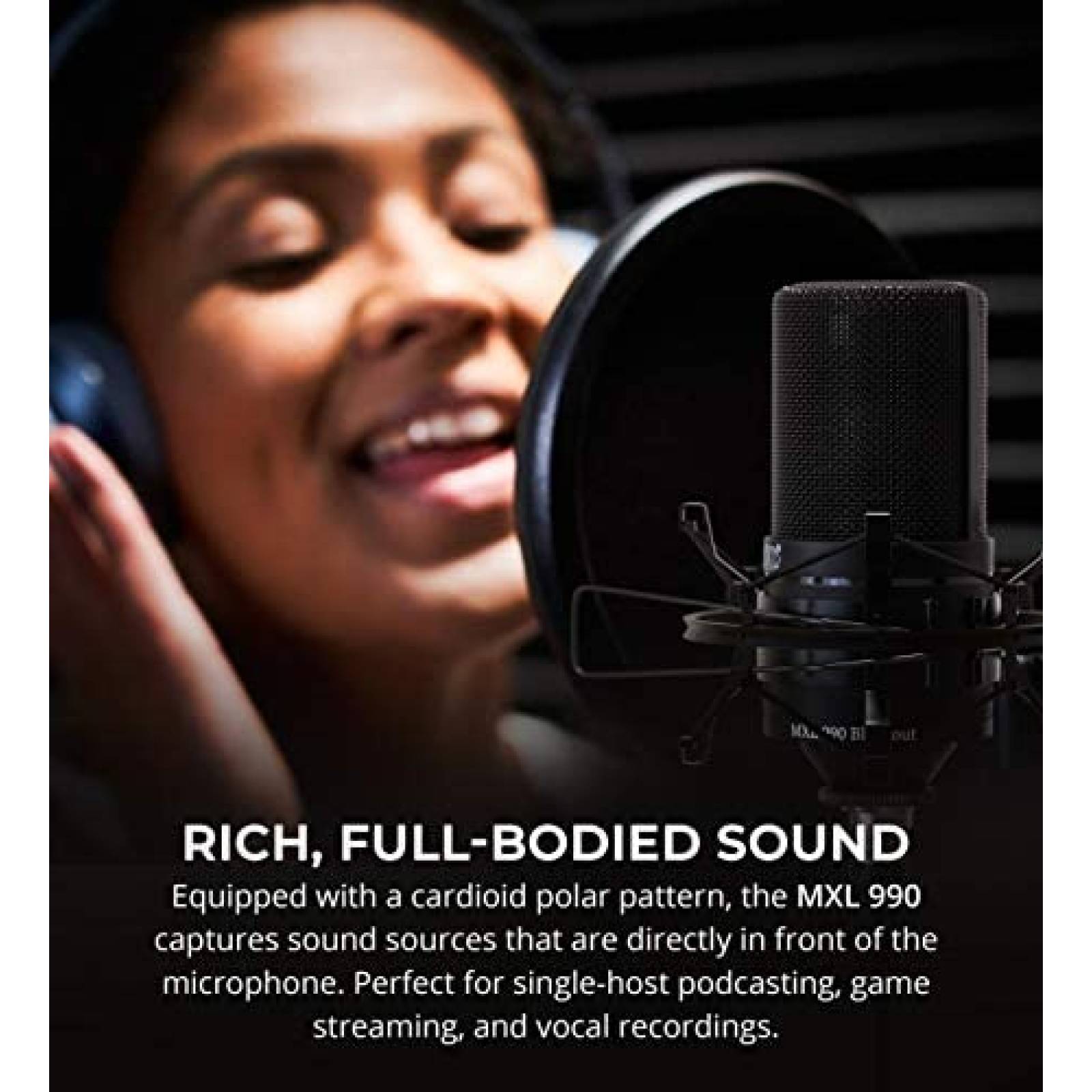 Microfono Condensandor MXL 990 Blackout para Vocalizacion