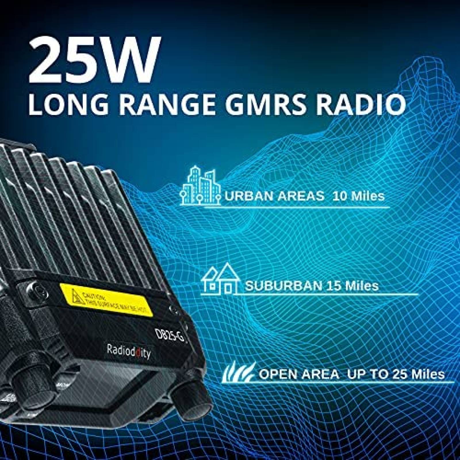 Radio Radioddity DB25-G 2 Vias GMRS 25W Receptor de Escaneo