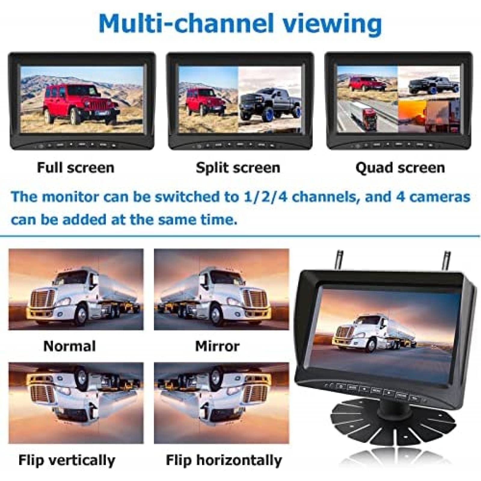Camara de Reversa KOBANOICA Para Camion HD 1080p Monitor
