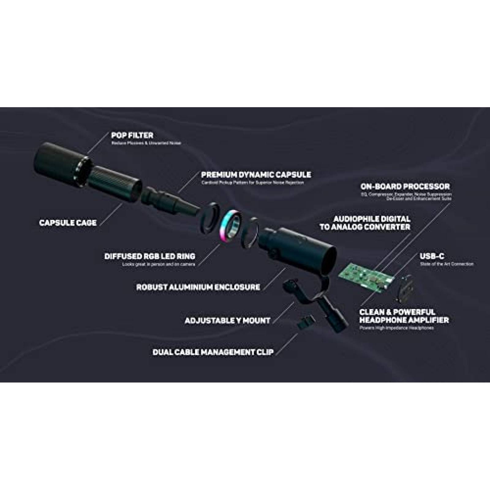 Microfono BEACN con Iluminacion RGB USB Eliminacion de Ruido