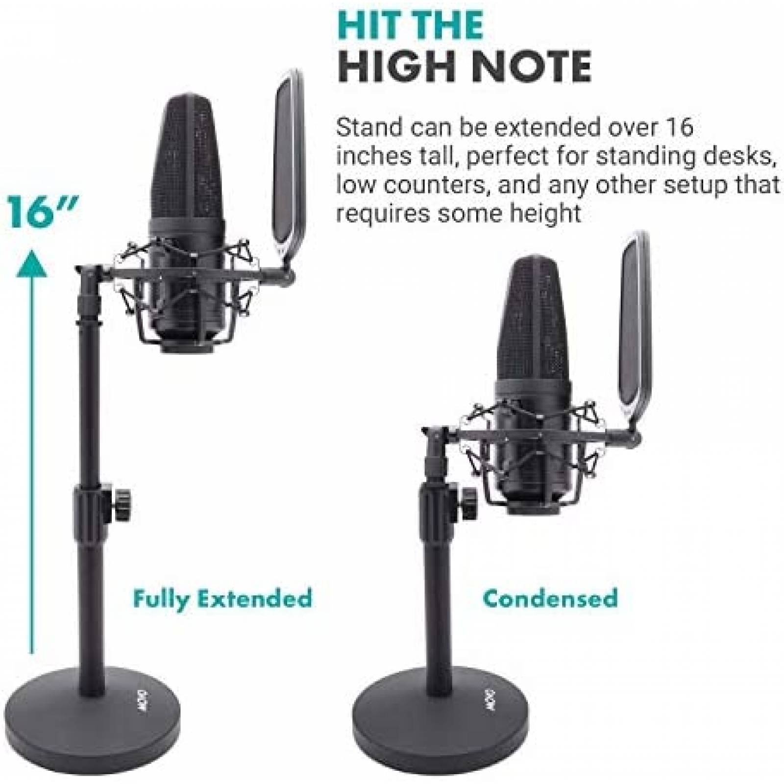 Microfono Condensandor MOVO VSM-7 Dinamico Filtro POP -Negro