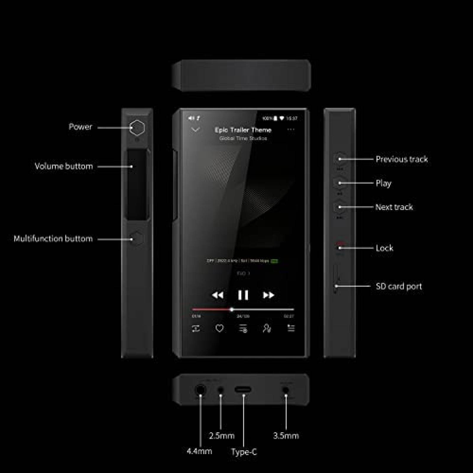 Reproductor MP3/MP4 FiiO M11Plus Portatil Bluetooth -Negro