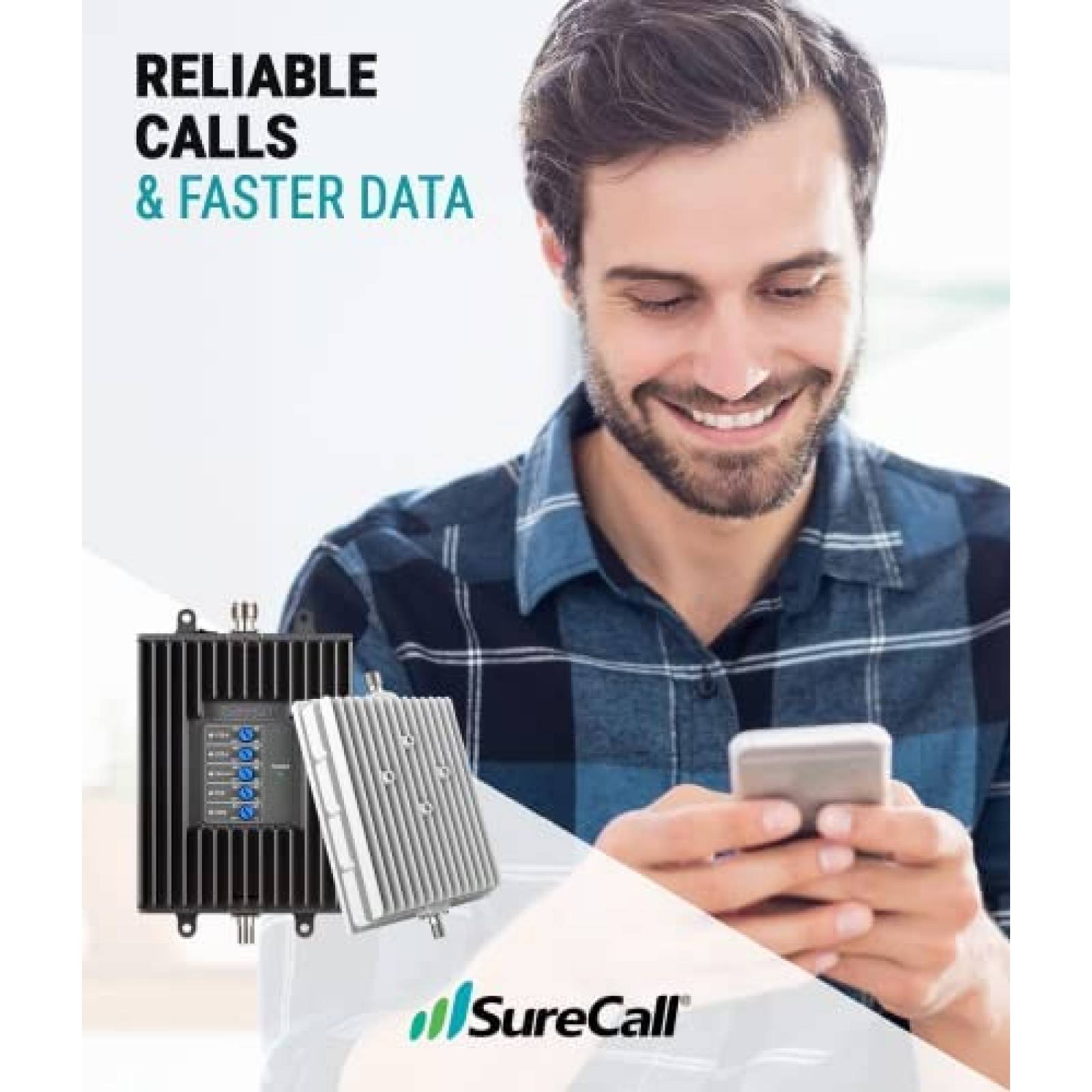 Ampliicador de Señal Surecall Fusion4Home p/Celular -Blanco