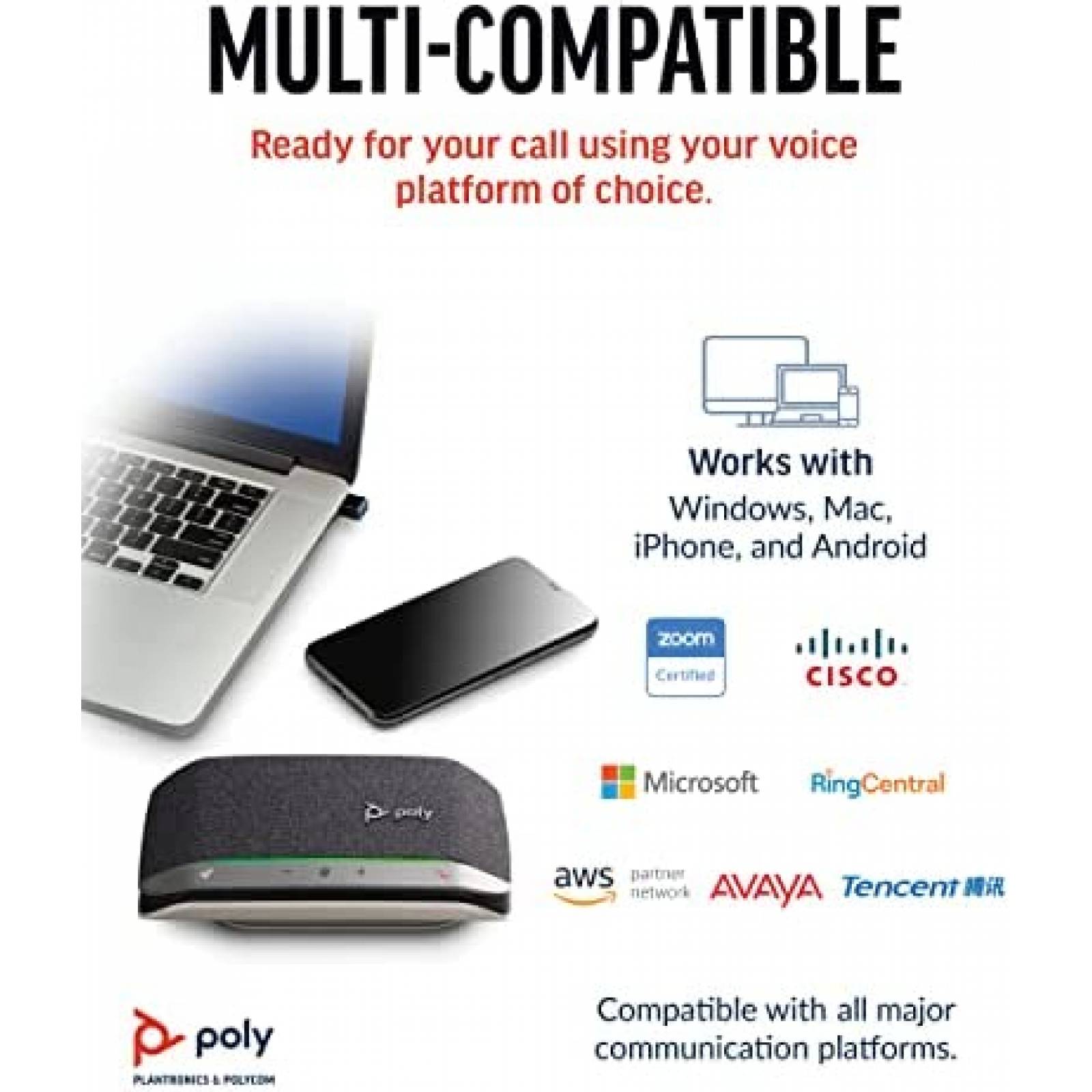 Altavoz Poly Sync 20+ USB-A Portatil Inalambrico Bluetooth