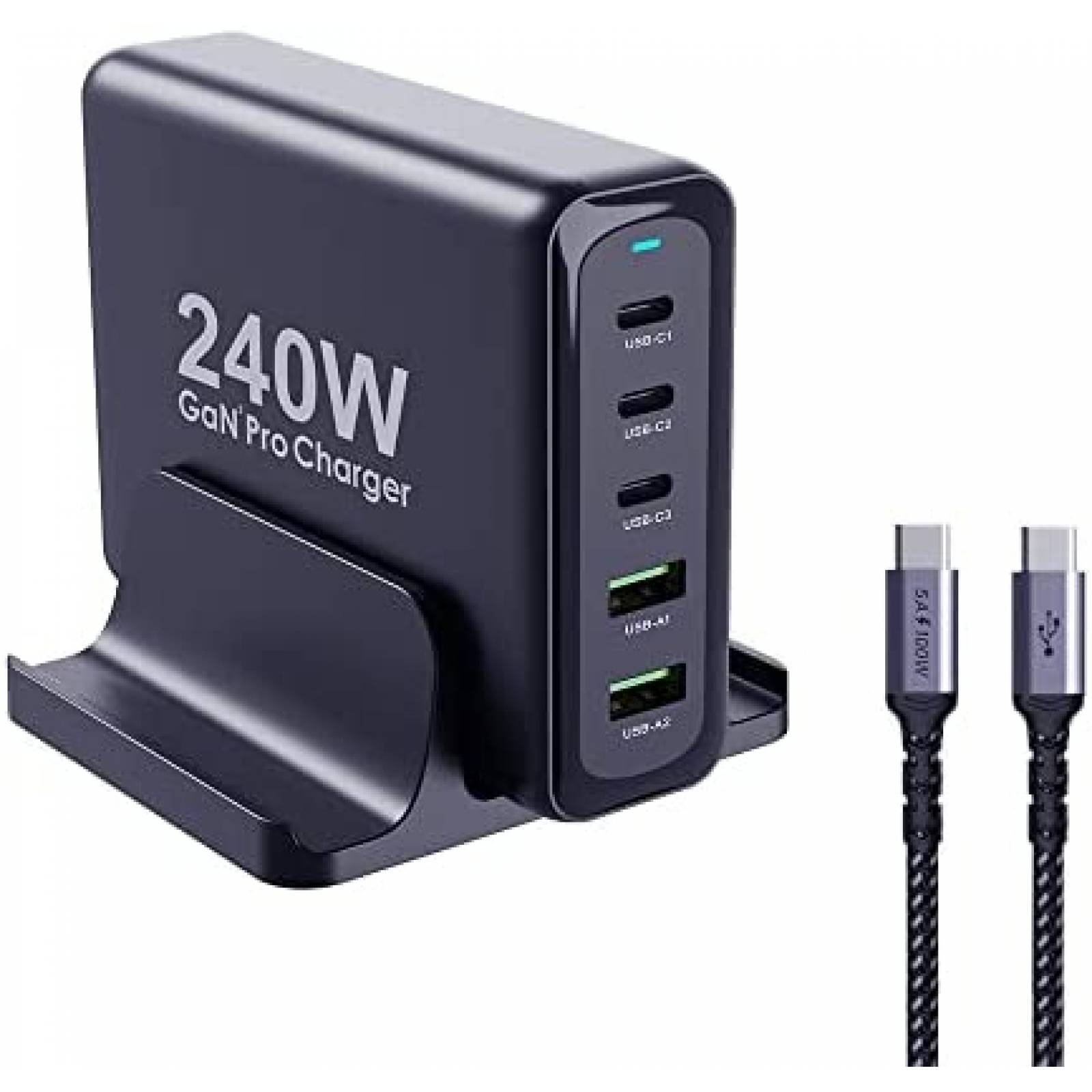 Cargador Multiple Aftertop 240W Usb-C 5 Puertos Carga Rapida