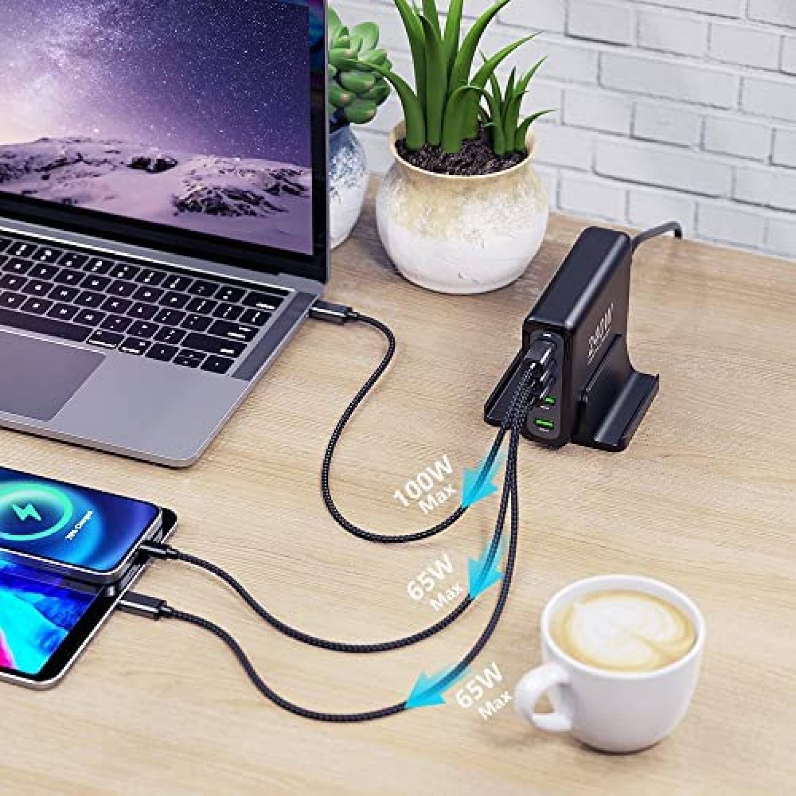 Cargador Multiple Aftertop 240W Usb-C 5 Puertos Carga Rapida