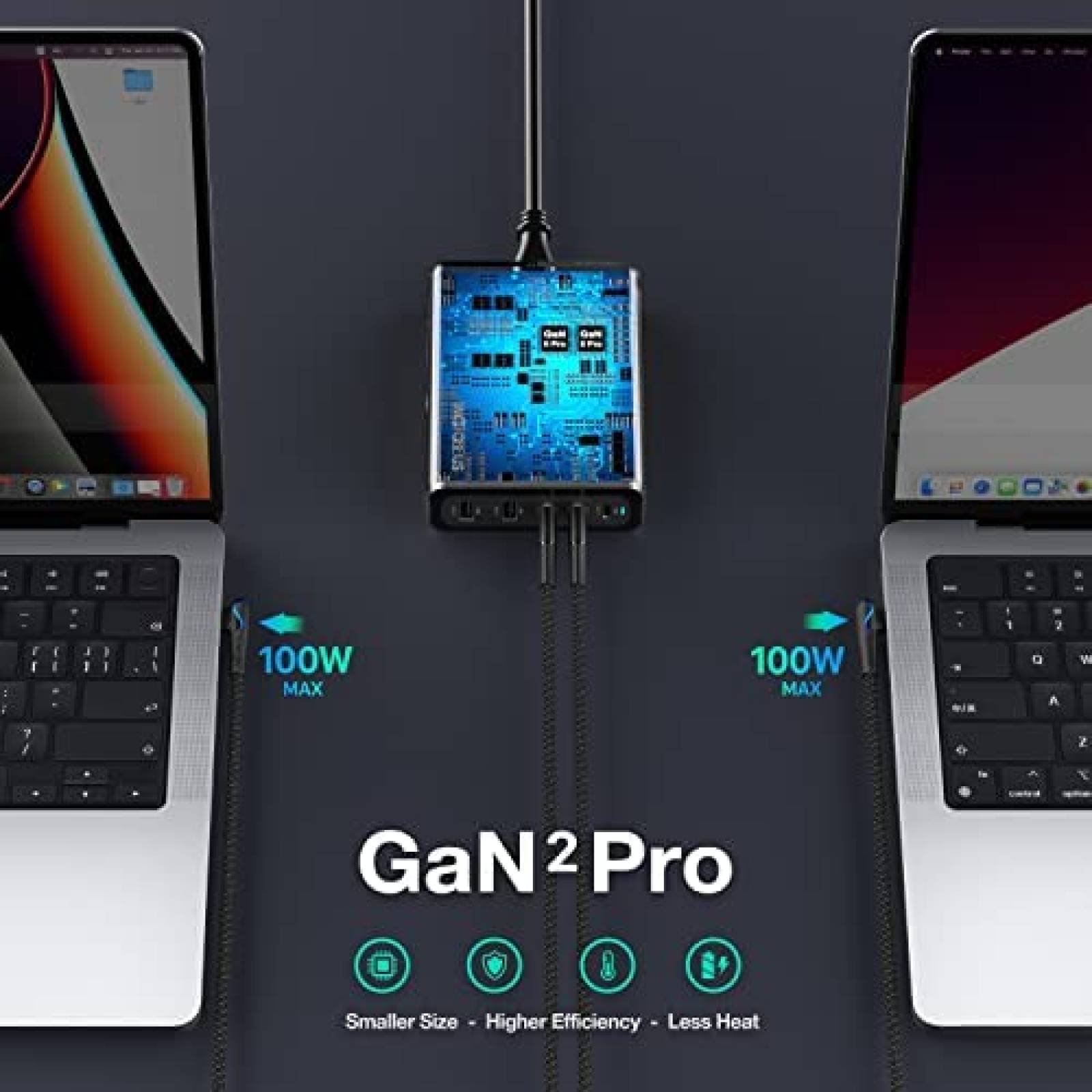 Cargador de Pared WOTOBEUS 100W USBC 5 Puertos -Negro