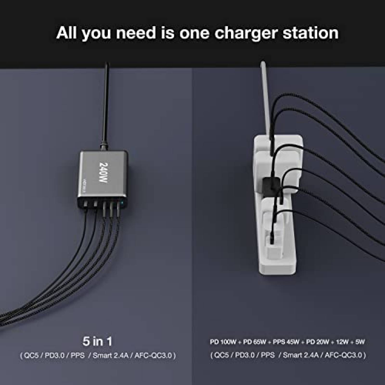 Cargador USB C de 33 W, cargador de pared de 2 puertos PD 30W+QC3.0 [GaN  III] Bloque de carga súper rápida PPS con adaptador de cable tipo C para