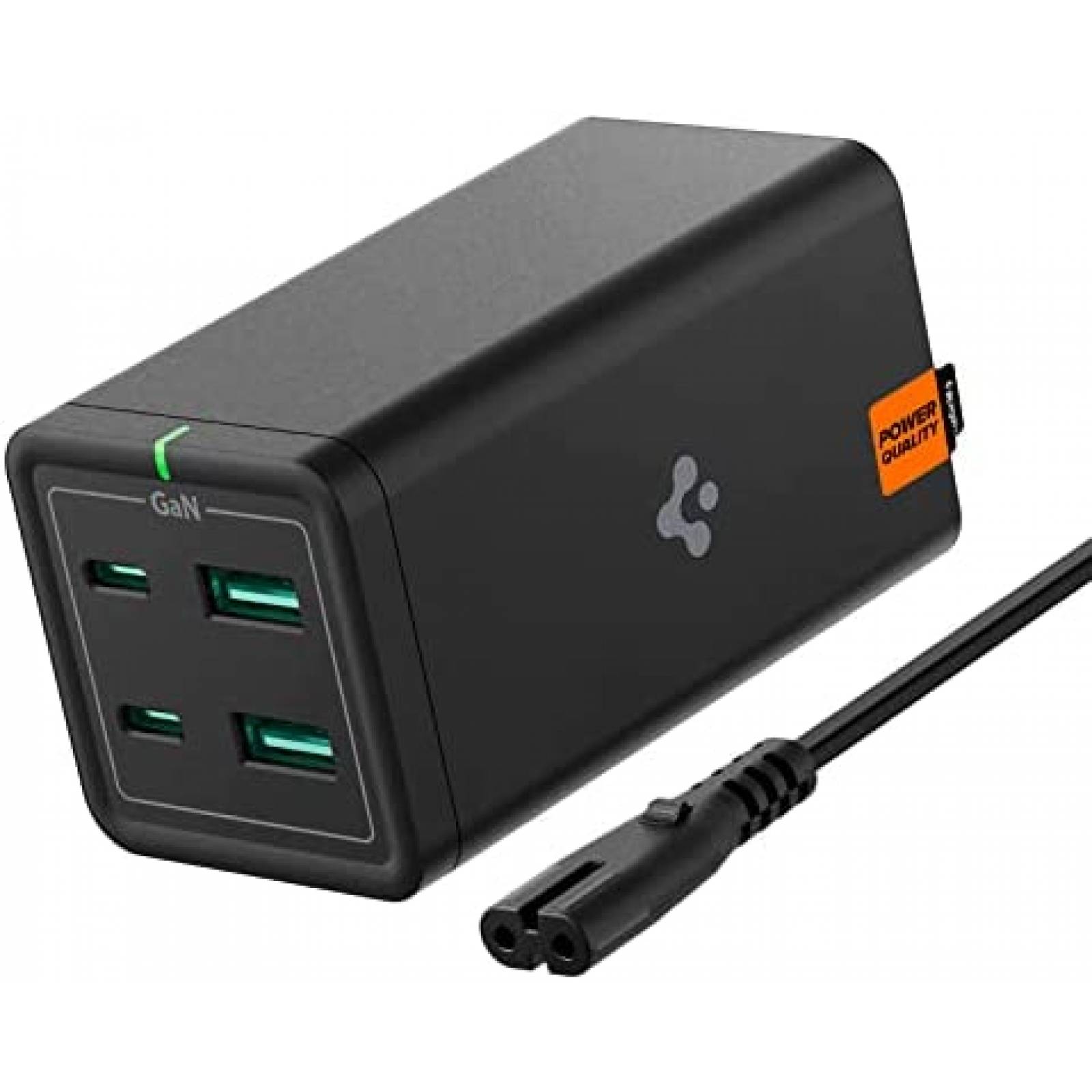 Cargador USB Spigen 120W AC 4 Puertos Carga Rapida -Negro