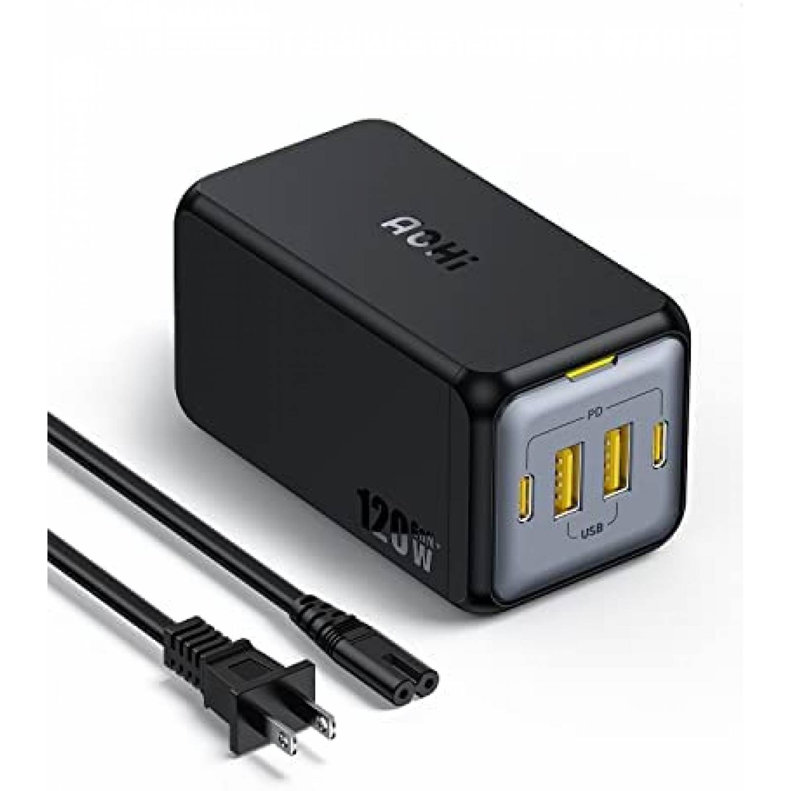 Cargador Multiple AOHI 120W Usb-C 4 Puertos Compacto -Negro