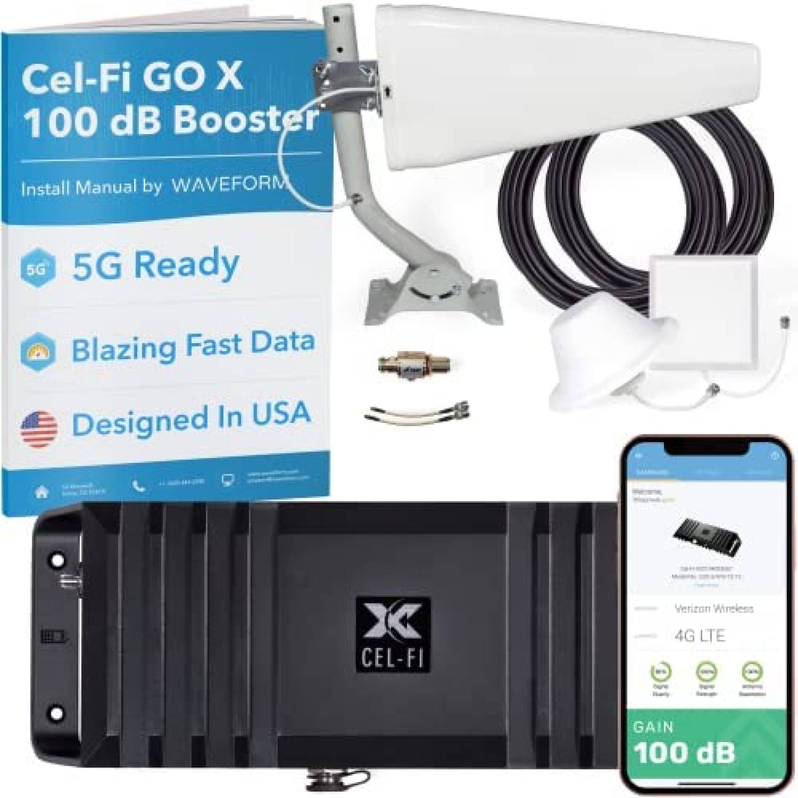 Amplificador de Señal Cel-Fi GO X 100 dB 4G/5G Verizon AT&T