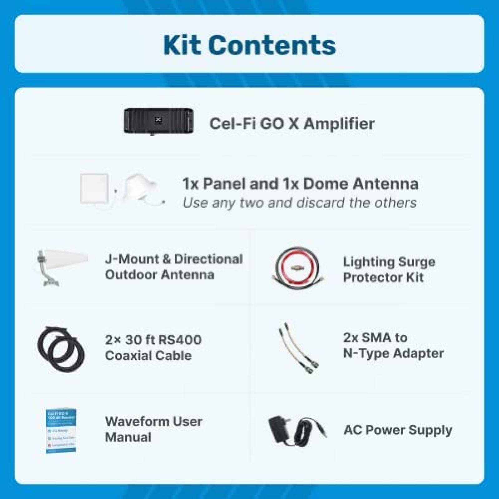 Amplificador de Señal Cel-Fi GO X 100 dB 4G/5G Verizon AT&T