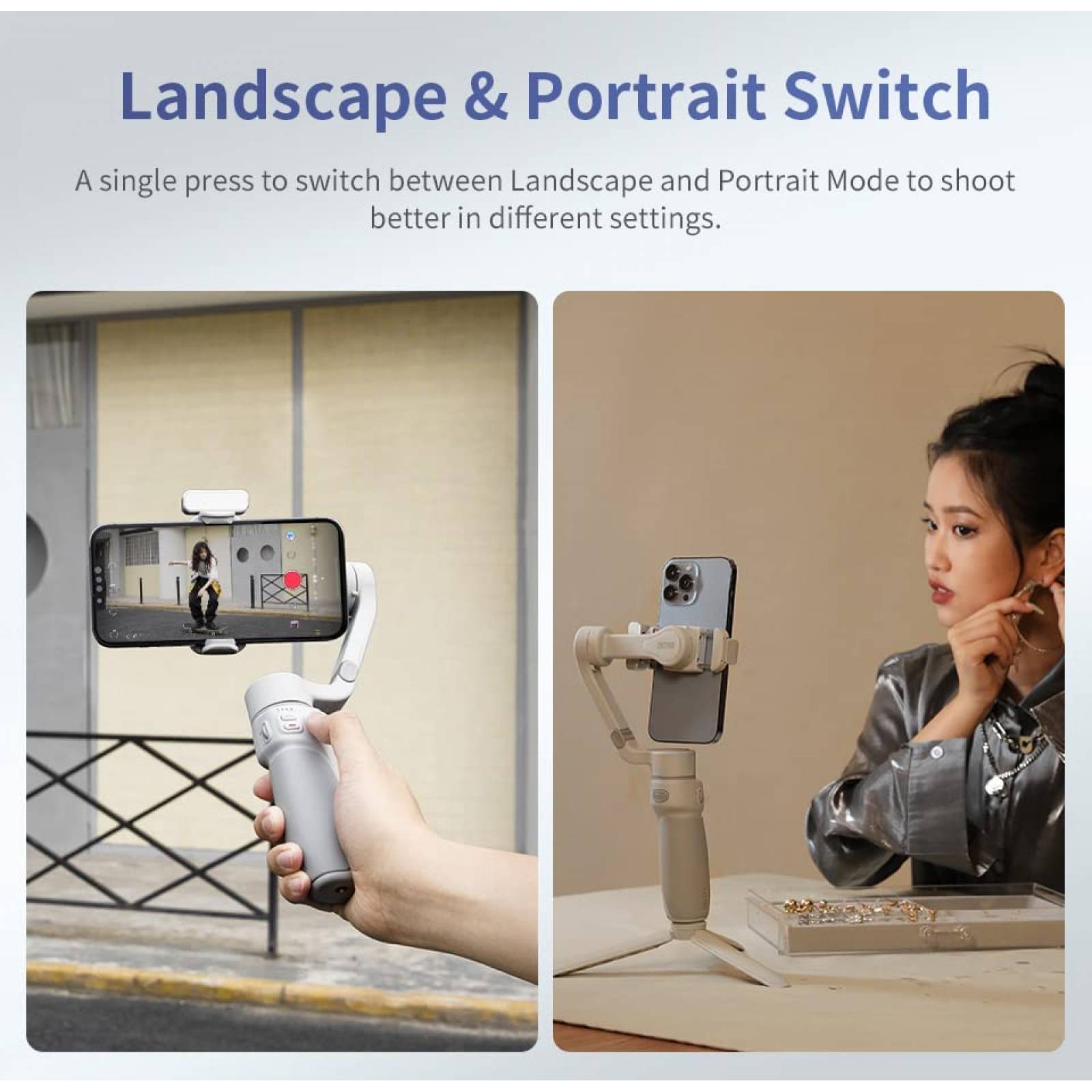 Estabilizador ZHIYUN Smooth Q4 Portatil y Plegable -Blanco