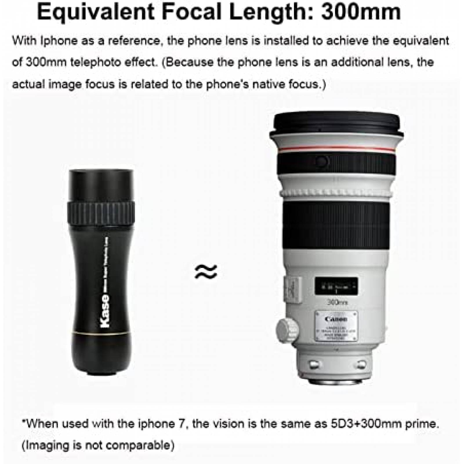 Lente Super Teleobjetivo Kase para Telefono 300mm -Negro