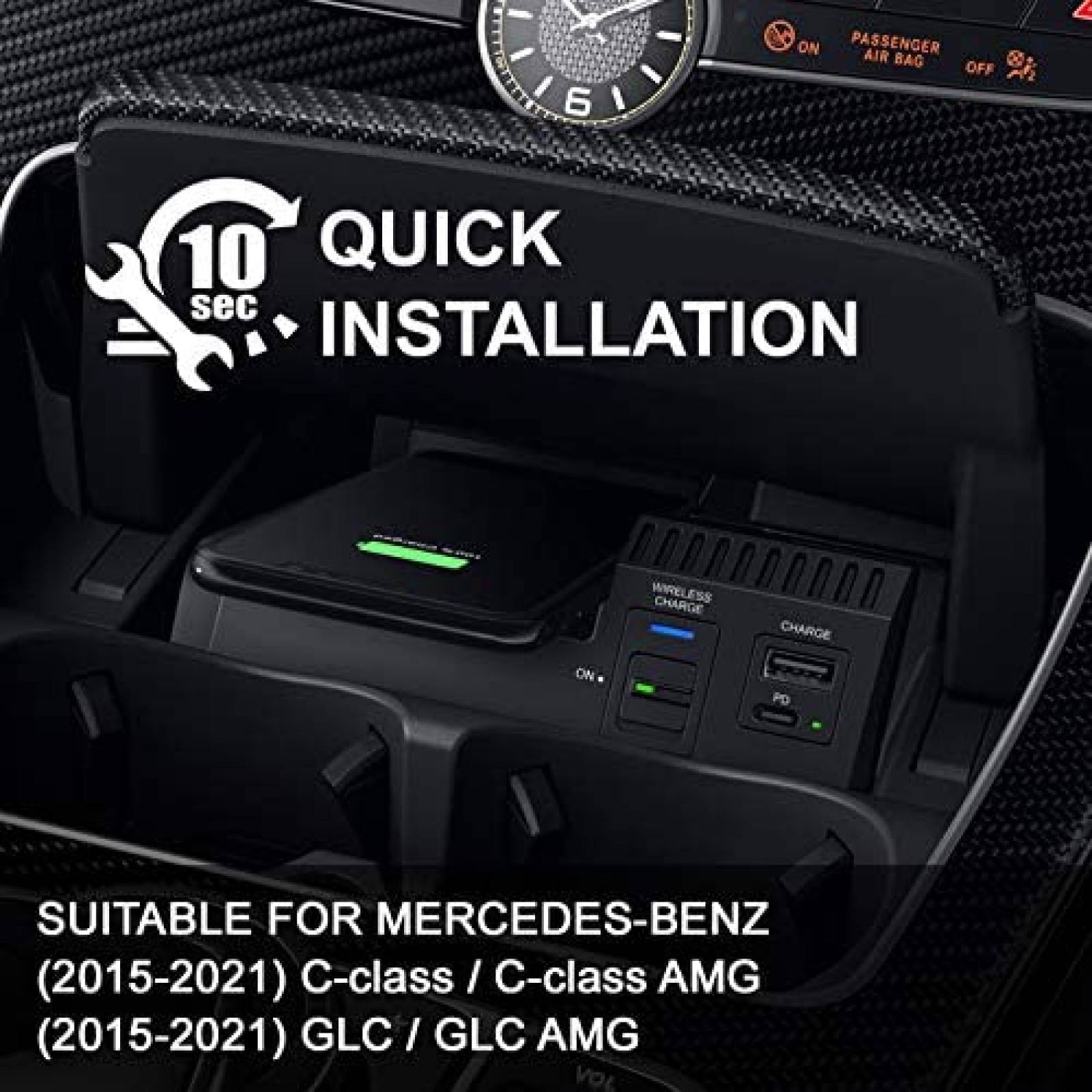 Cargador Inalambrico para Auto SIGHILL Mercedes (2015-2022)C