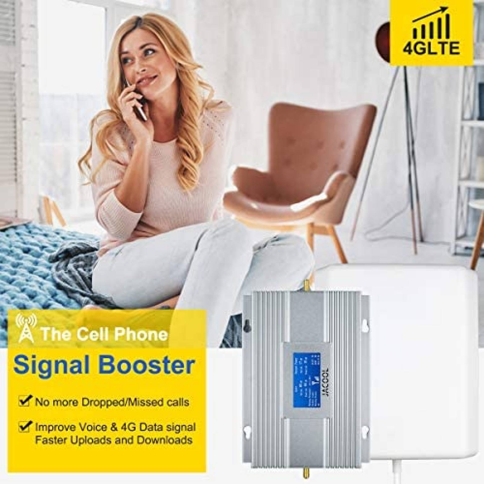 Ampliicador de Señal p/Celular Verizon con Antena 5G -Gris