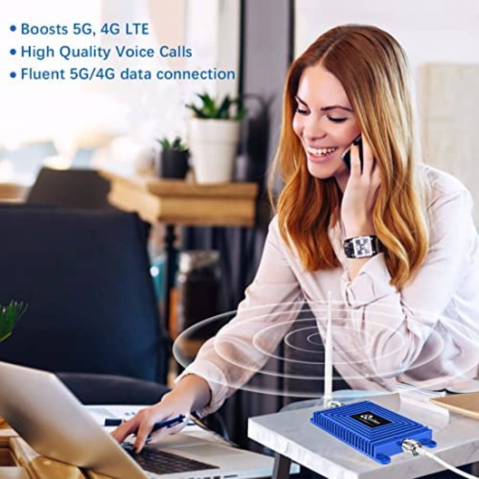 Ampliicador de Señal p/Celular Qishun 5G LTE -Azul