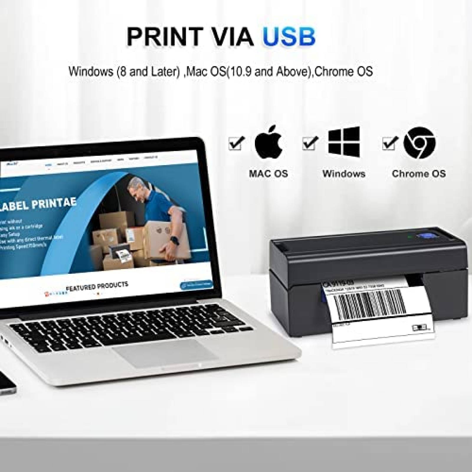 Impresora De Etiquetas BEEPRT Bluetooth Termica -Negro