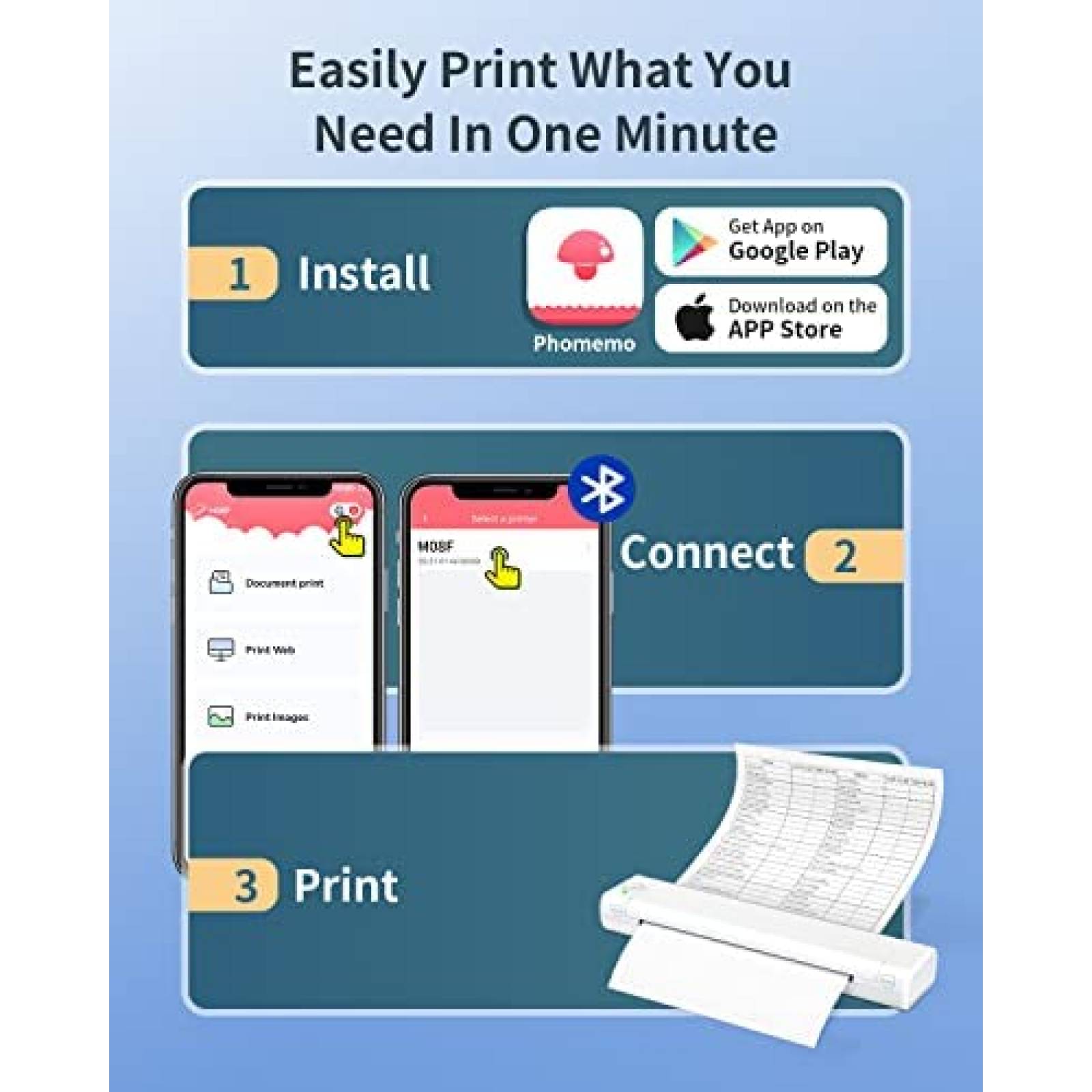 Impresora Termica Odaro M08F Portatil Tamaño Carta -Blanco