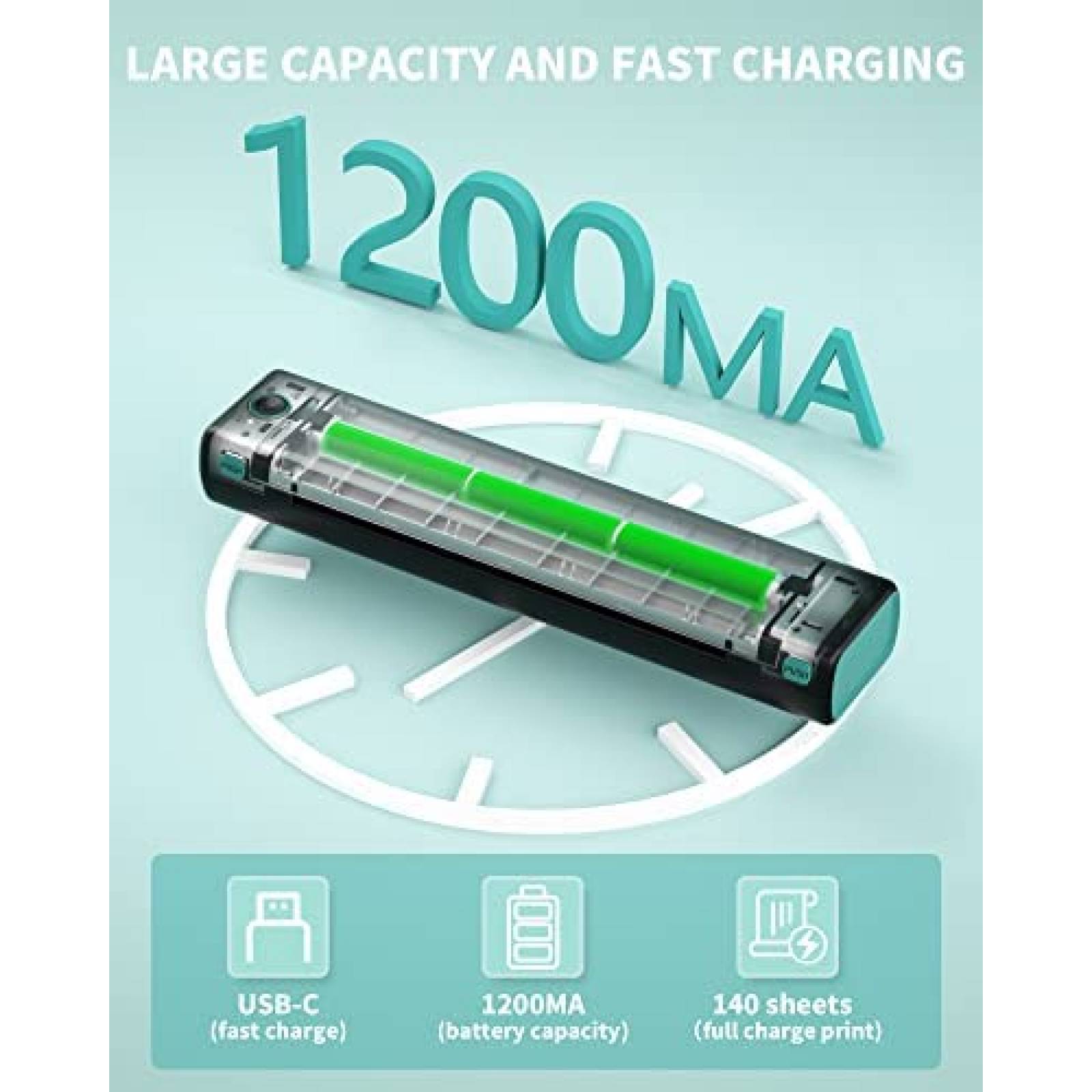 Impresora Termica Itari M08F Portatil Tamaño Carta -Negro