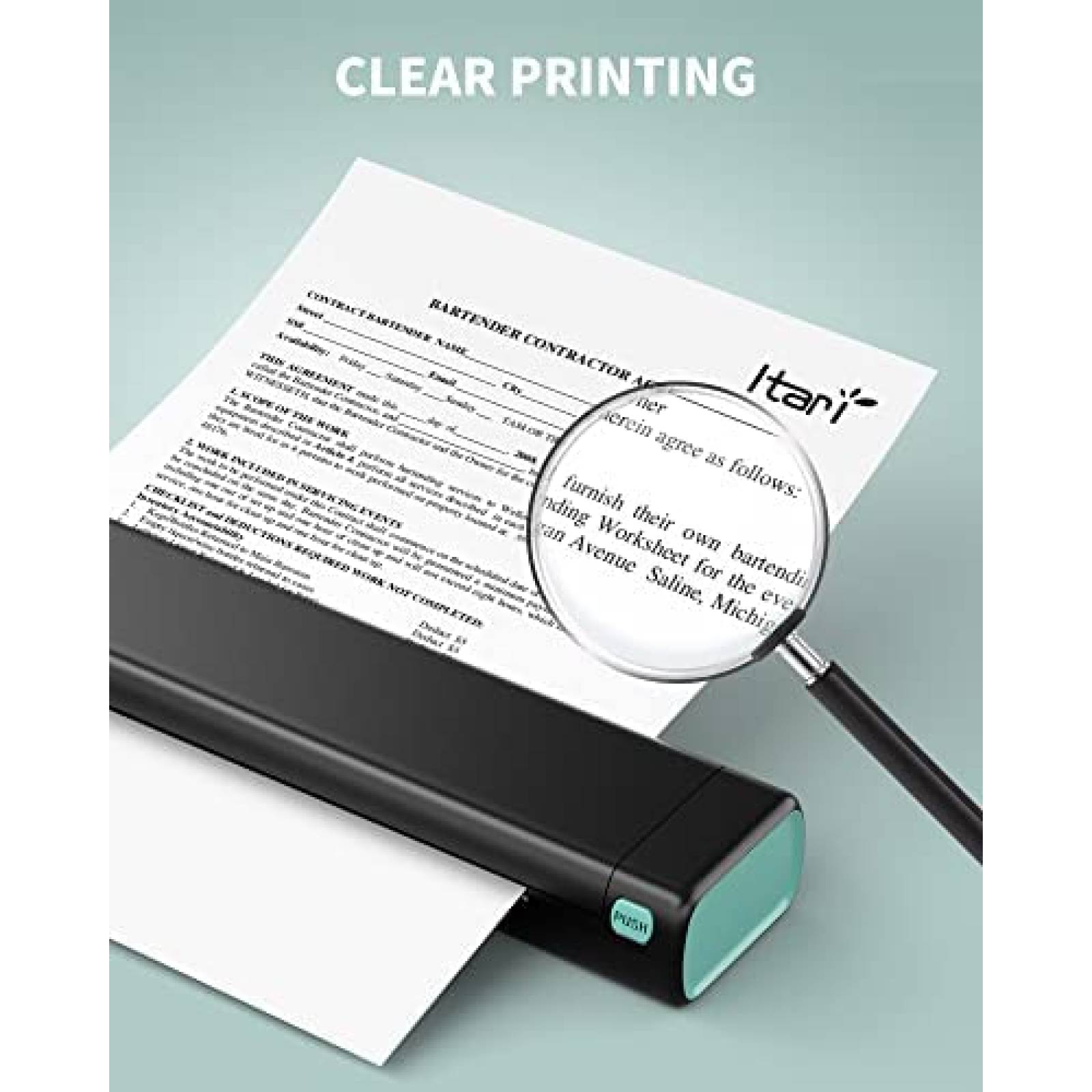 Impresora Termica Itari M08F Portatil Tamaño Carta -Negro