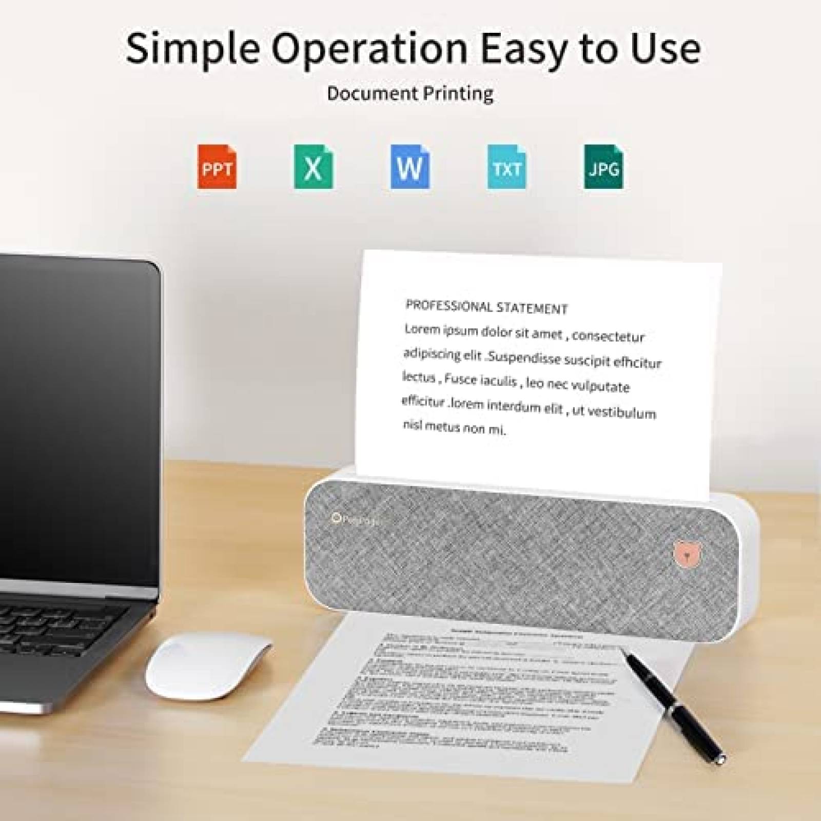 Impresora Termica PeriPage Portatil Bluetooth Papel A4 -Gris