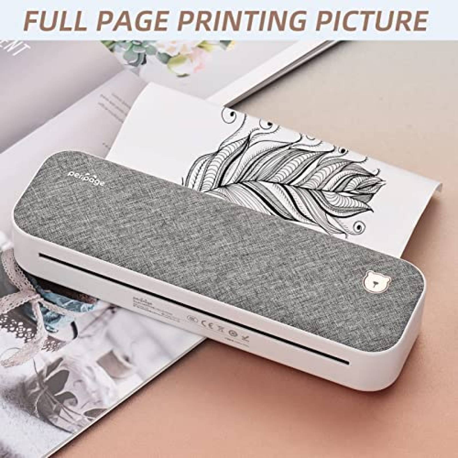 Impresora Termica PeriPage Portatil Bluetooth Papel A4 -Gris