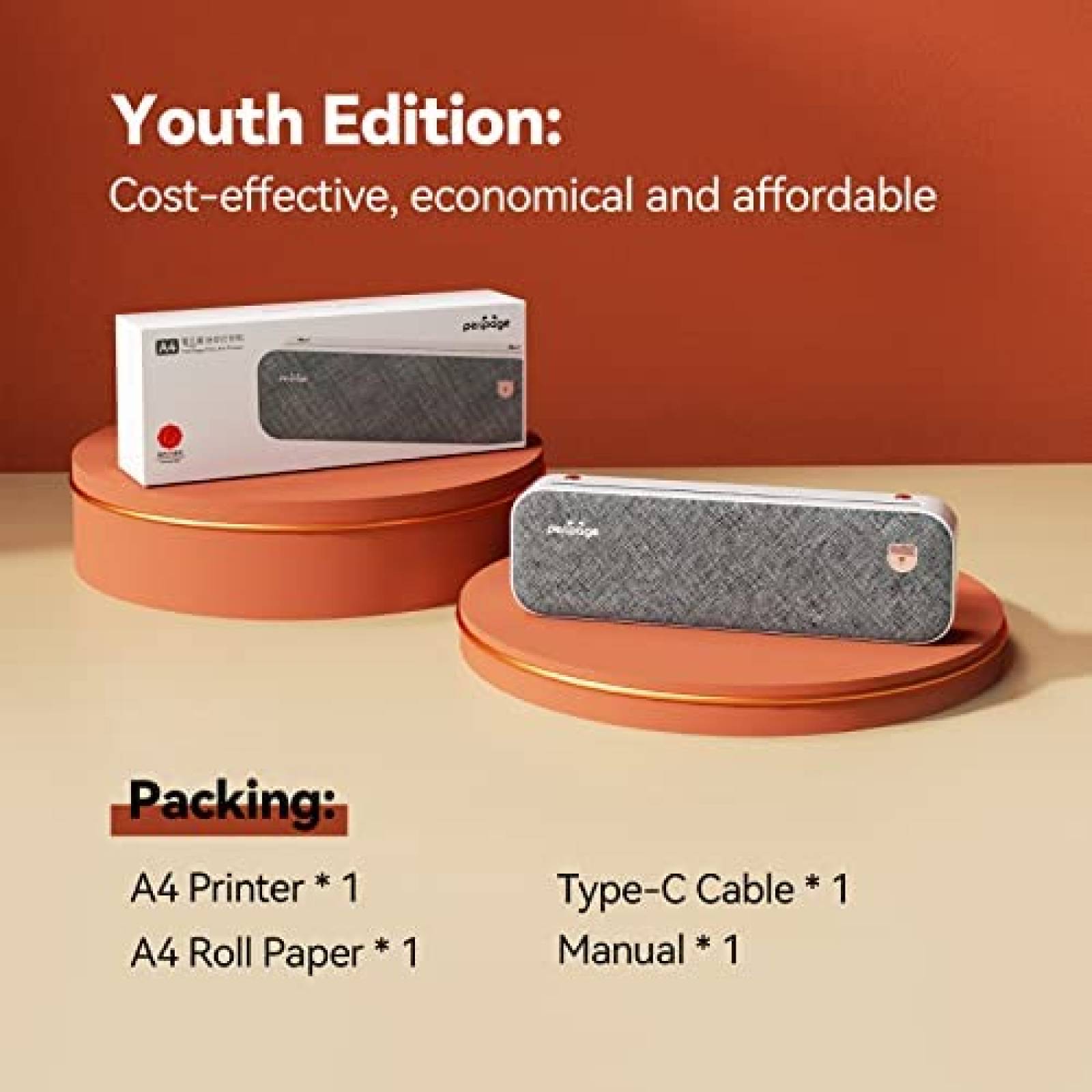 Impresora Termica PeriPage Portatil Bluetooth Papel A4 -Gris