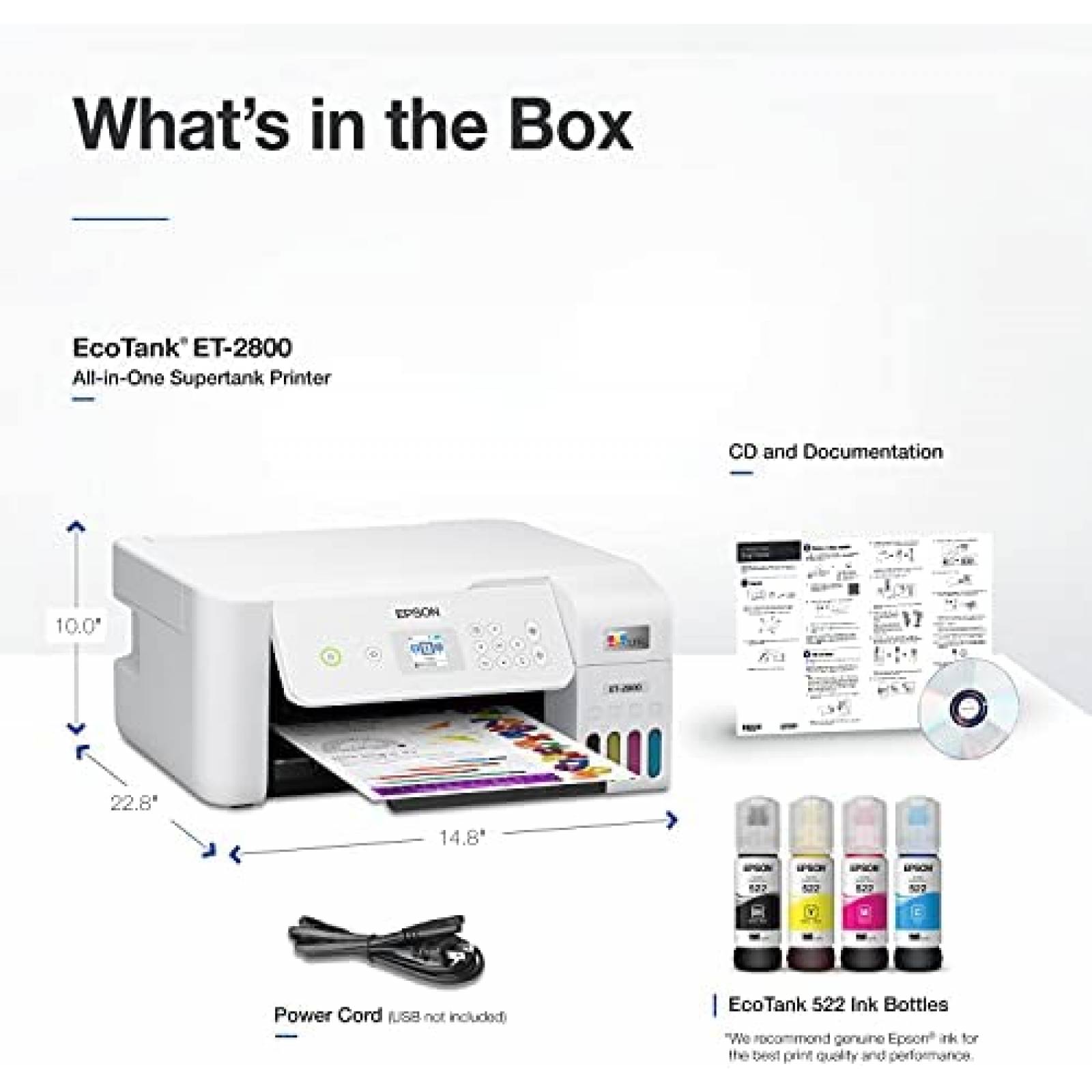 Impresora Multifuncional Epson EcoTank ET-2800 Tinta Color