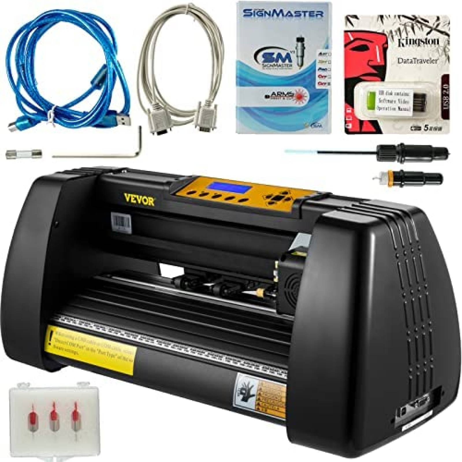 Cortadora de Vinilo VEVOR Plotter 14'' LCD 375mm -Negro