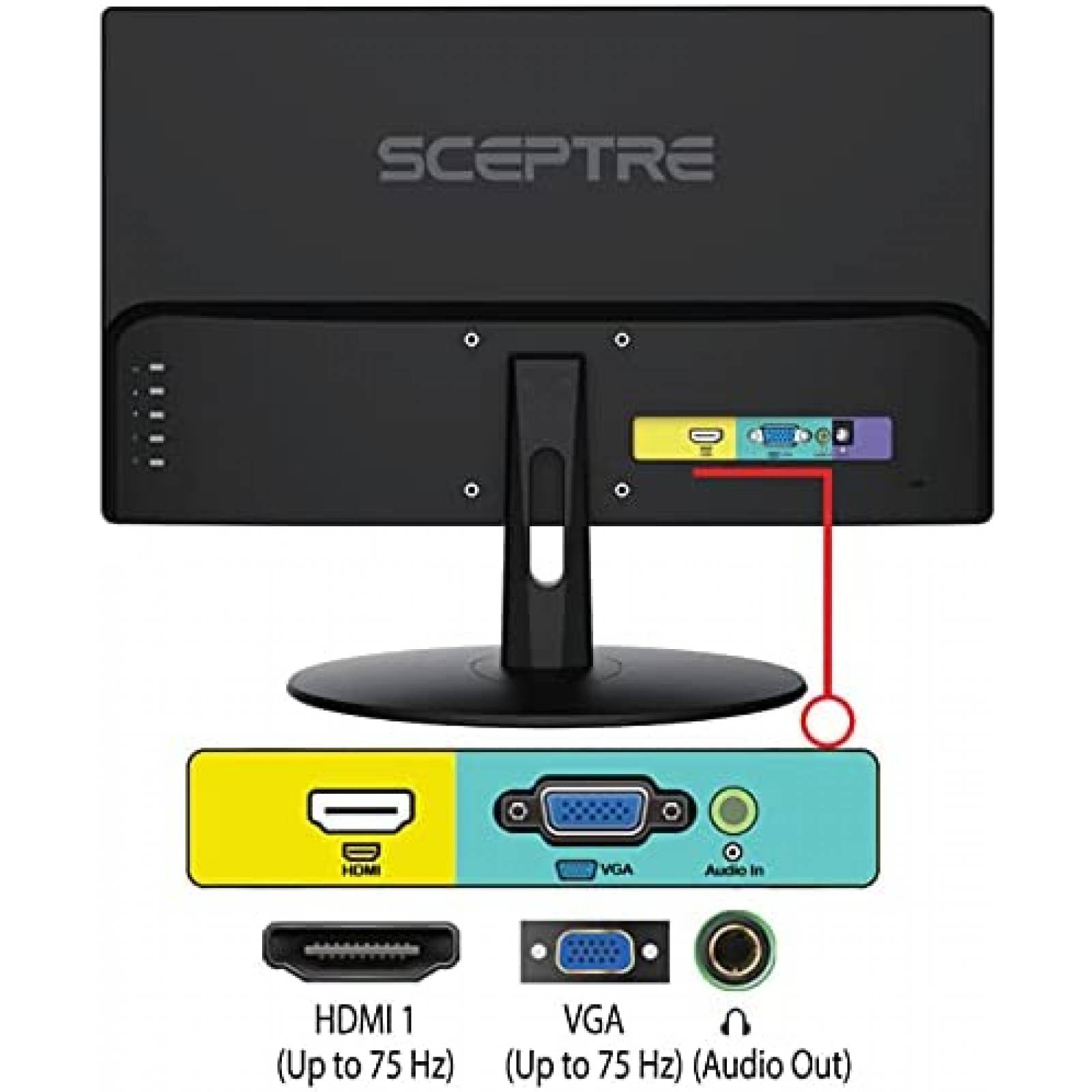 Monitor Sceptre 20" 1600 x 900 75Hz HDMI Altavoces -Negro
