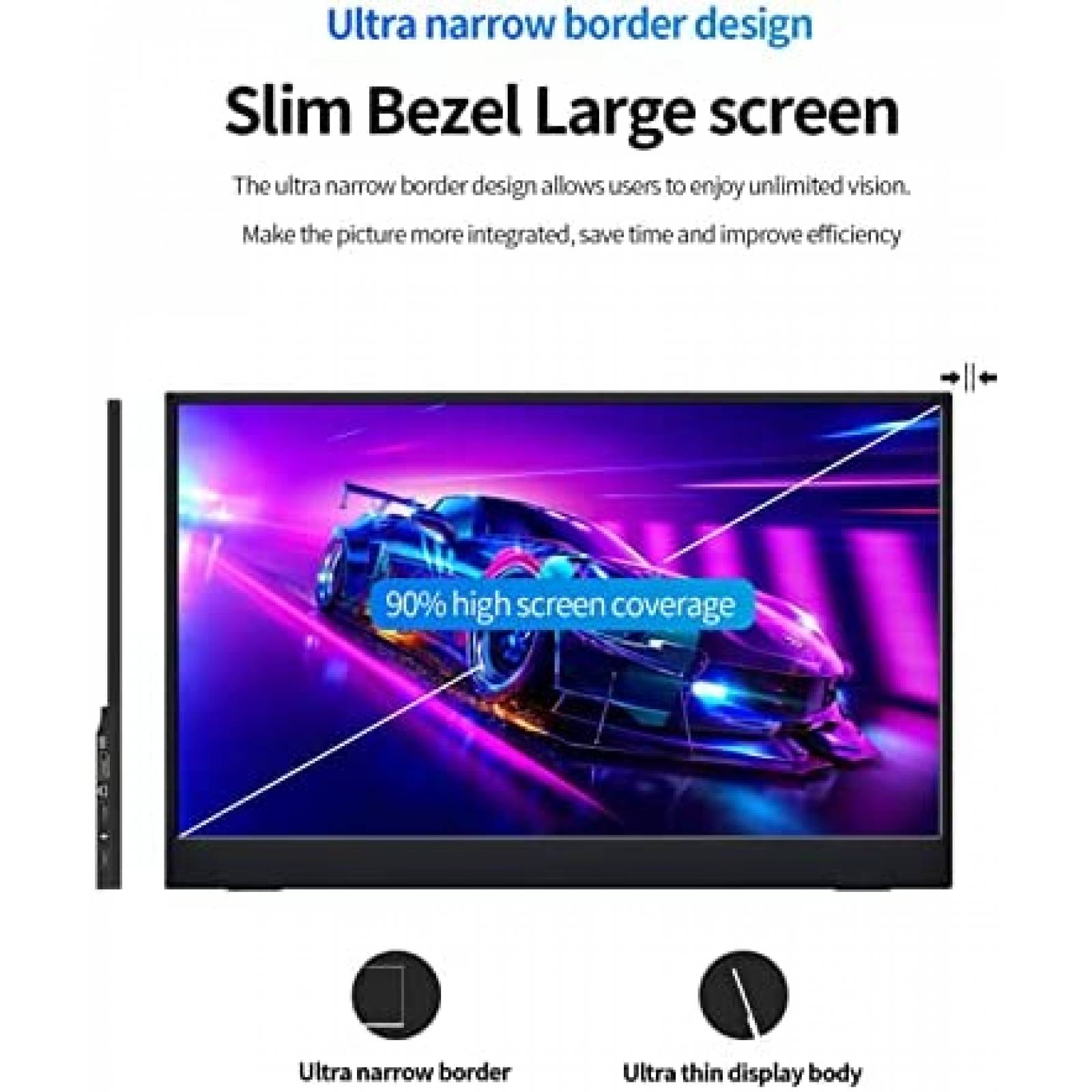 Monitor Portatil JOHNKANG 15.6'' Full HD 1080P 60Hz -Gris