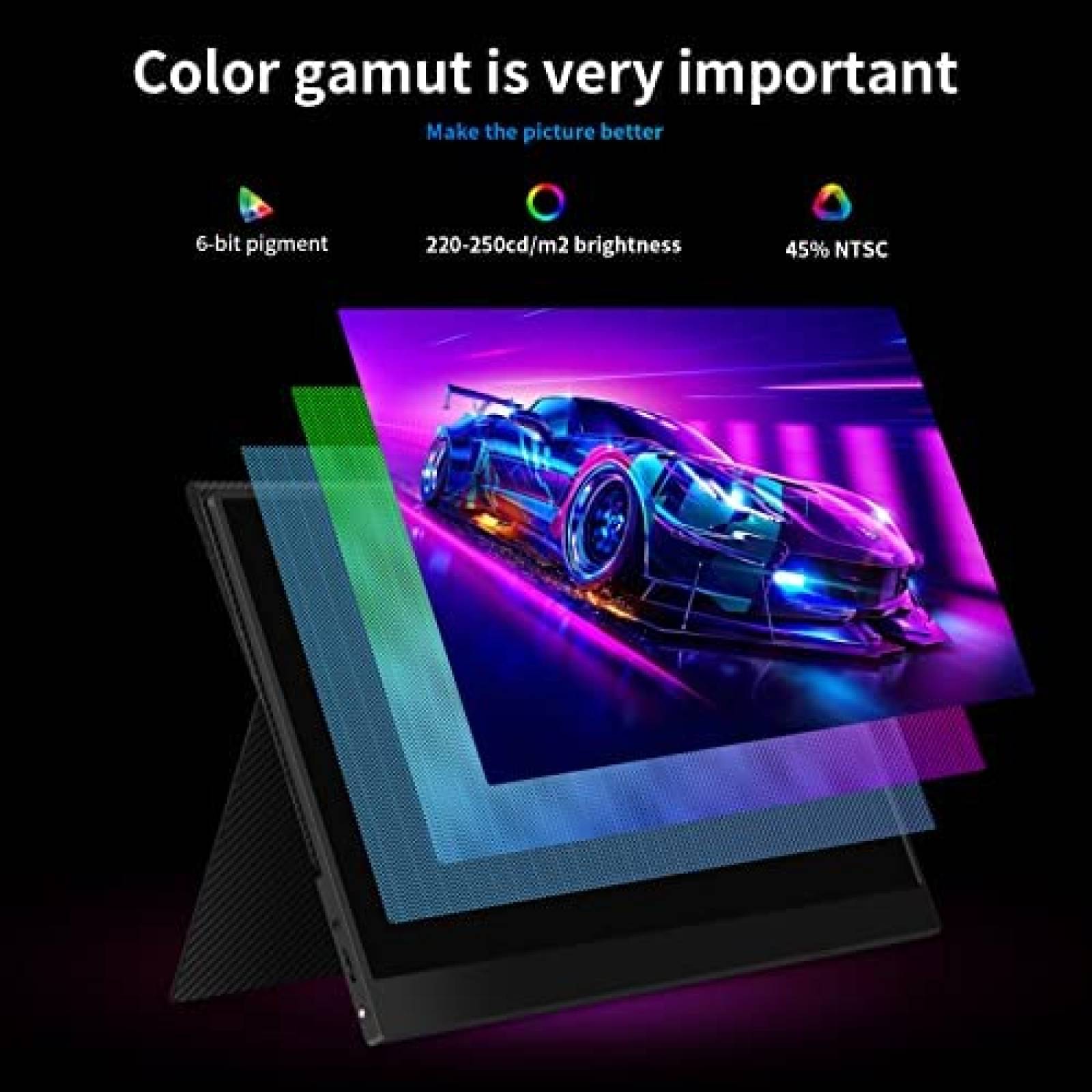 Monitor Portatil JOHNKANG 15.6'' Full HD 1080P 60Hz -Gris